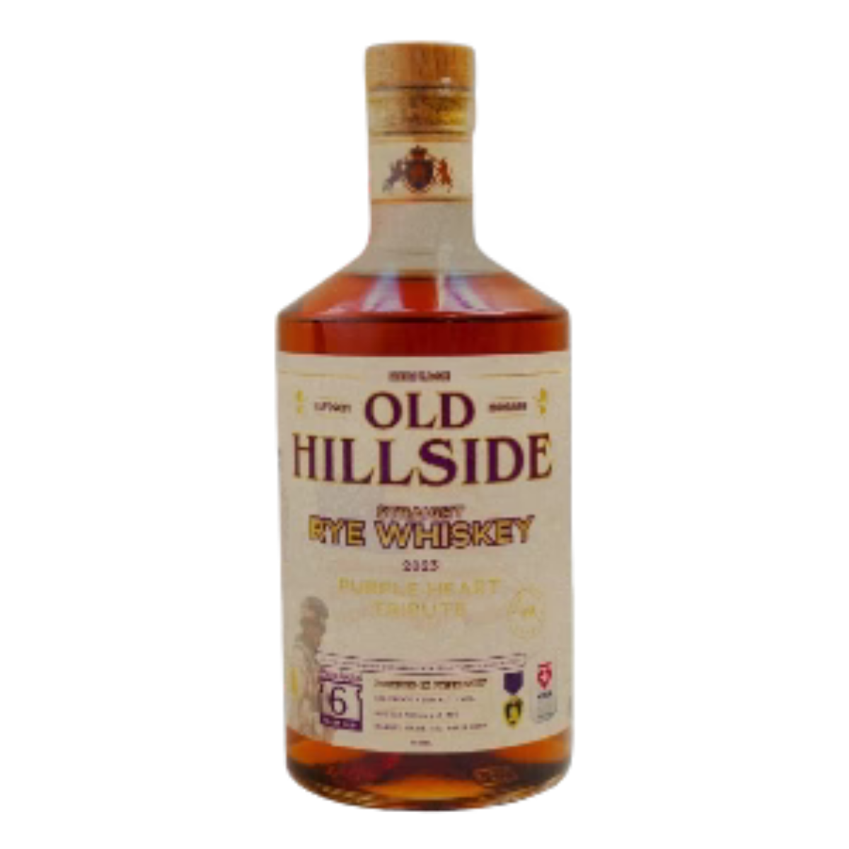 Old Hillside Straight Rye Purple Heart Tribute 6 year 750 ml - Captain Caskwell