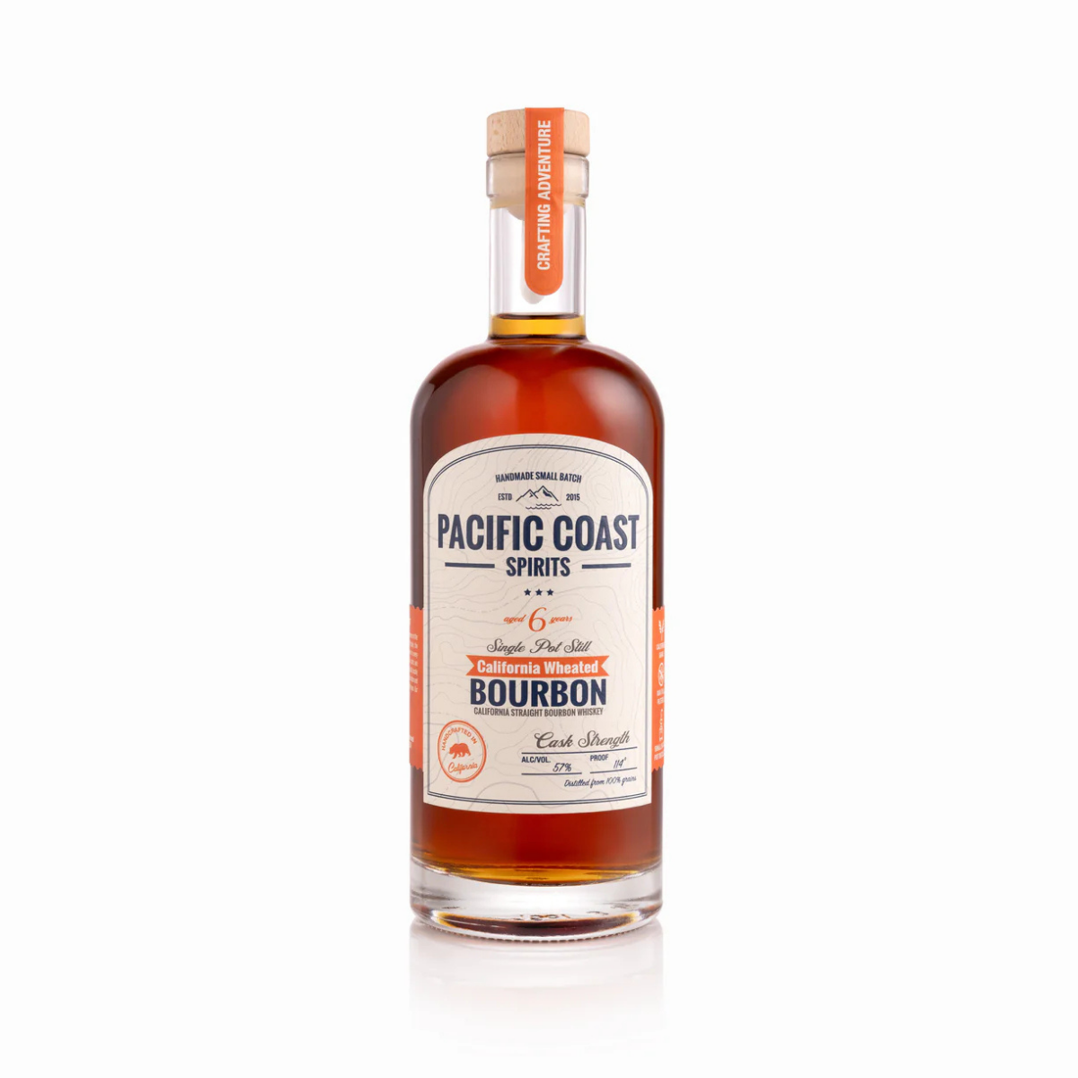 Pacific Coast Spirits Single Pot Still California Wheated Bourbon Cask Strength 6 year 750 ML - Captain Caskwell