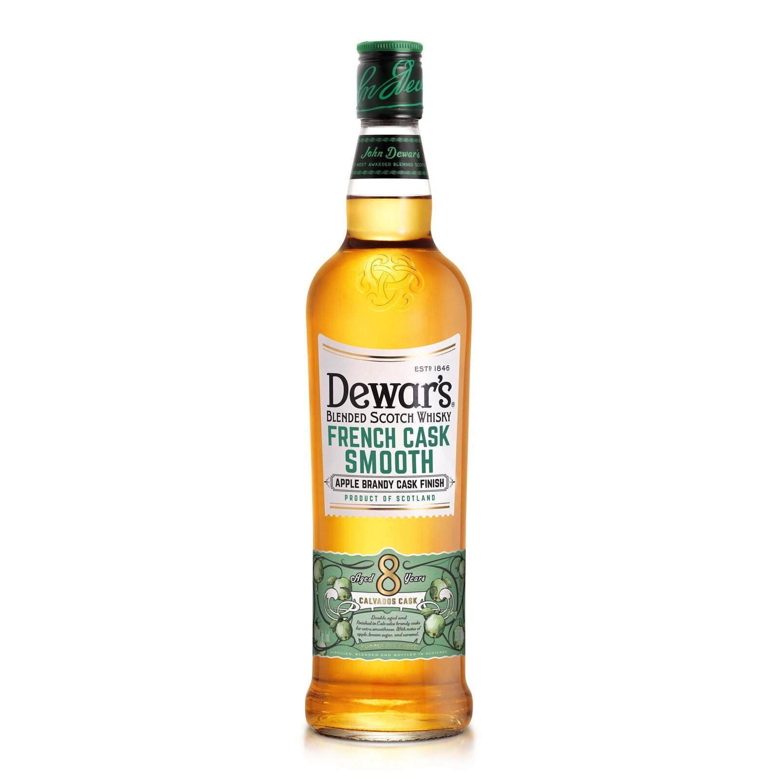 Dewars French Cask Smooth Apple Brandy Cask Finish Calvados Cask Finish 8 year 750 ml - Captain Caskwell