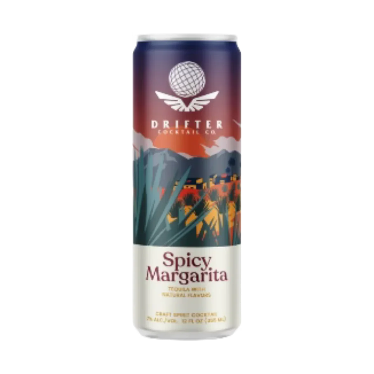 Drifter Craft Cocktails Spicy Margarita - 4 x 12oz cans - Captain Caskwell
