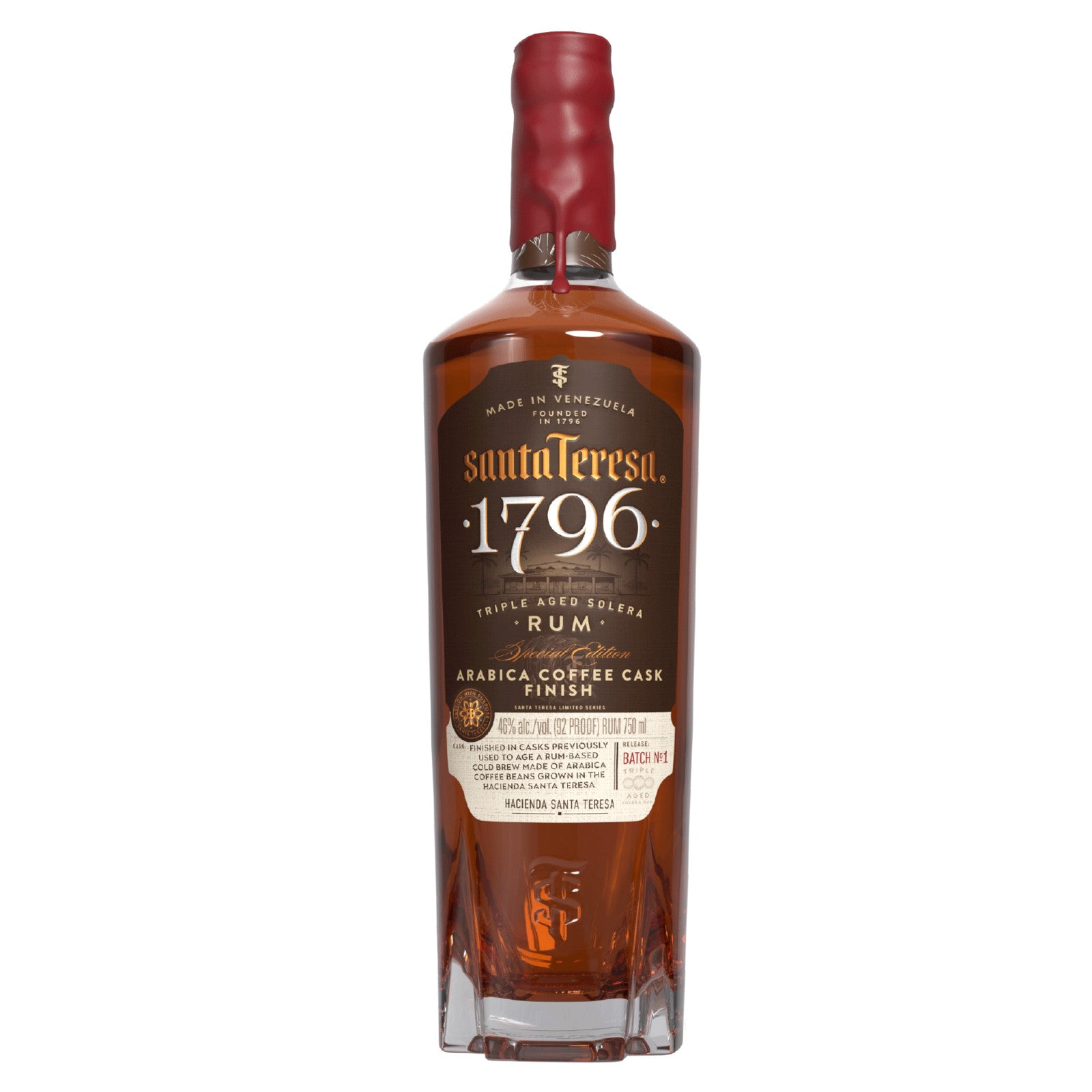 Santa Teresa Arabica Coffee Cask Finish Triple Aged Solera Rum Arr 1796 750ml - Captain Caskwell