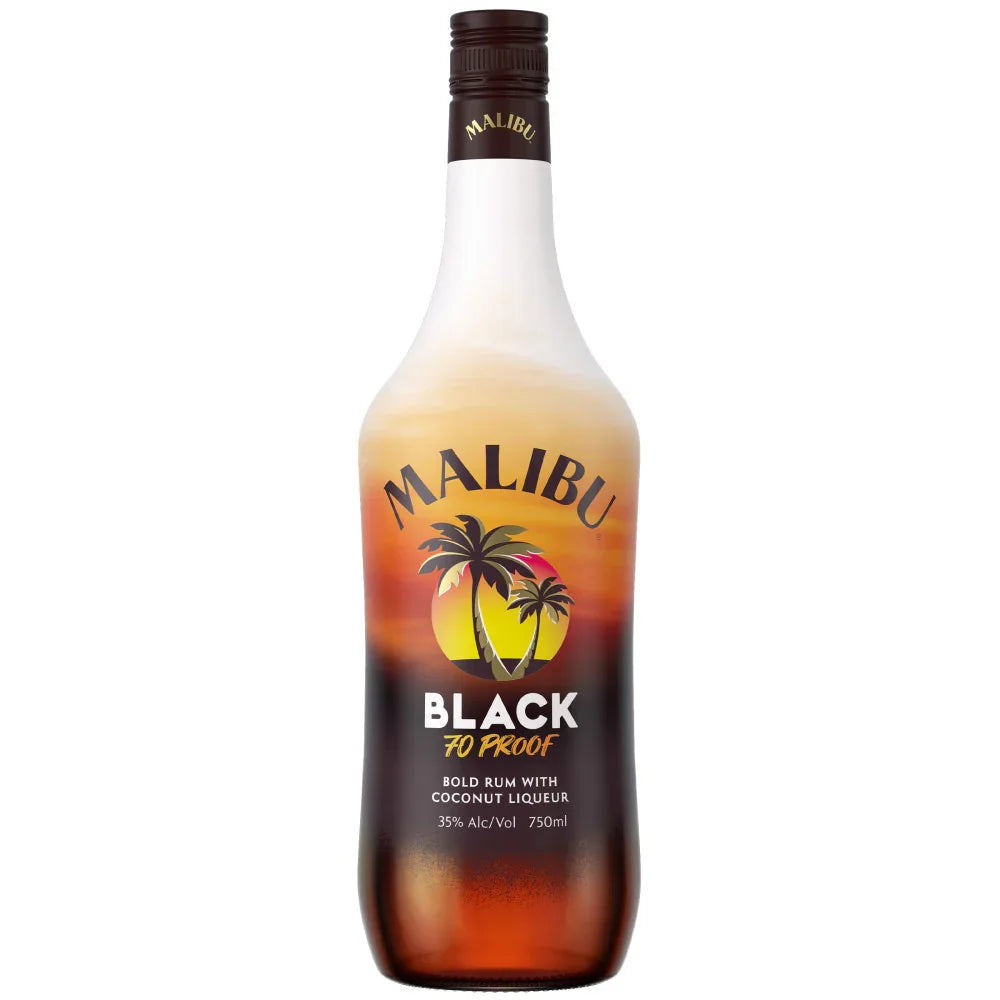 Malibu Black 70 Proof Coconut Rum Liqueur 750 ml - Captain Caskwell