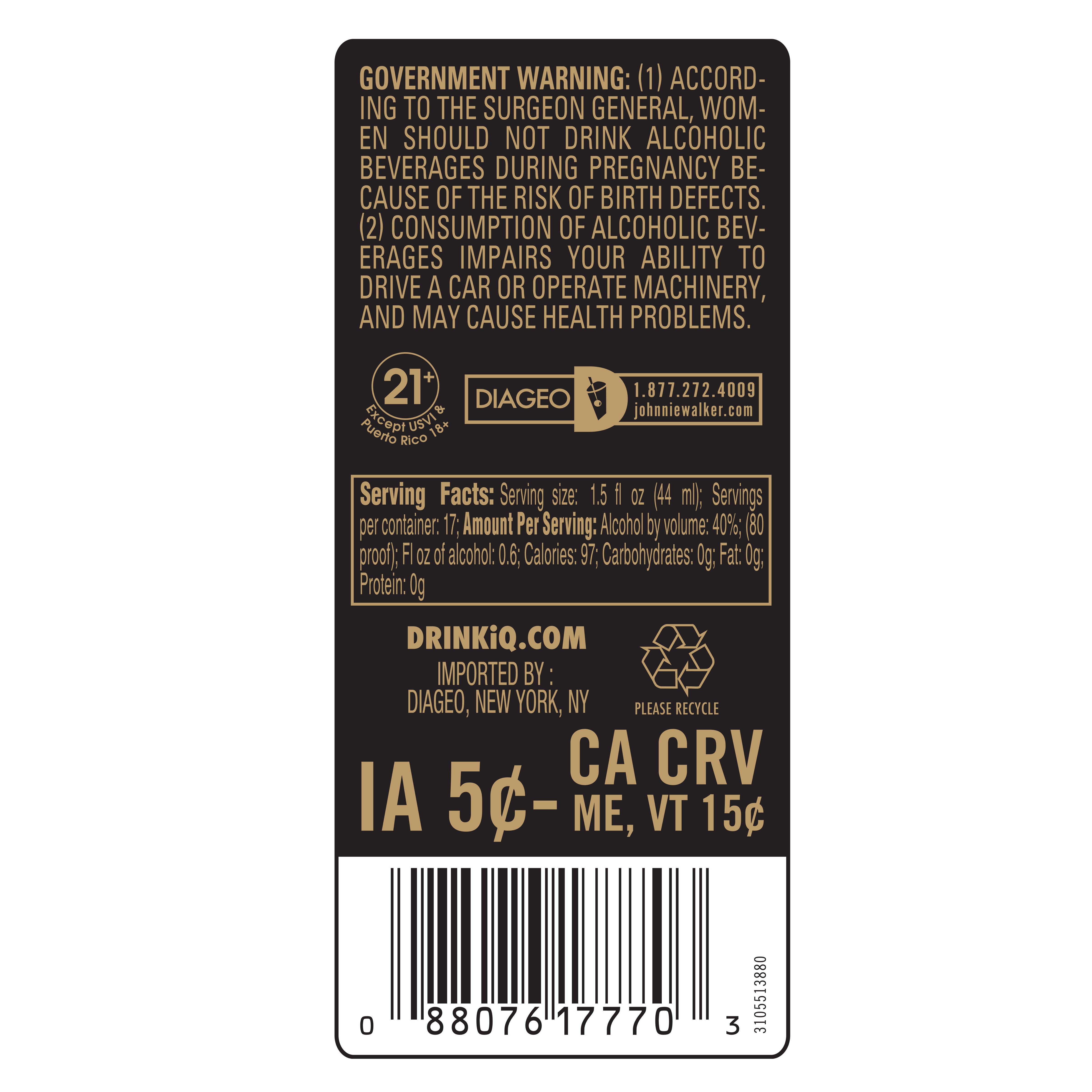 Johnnie Walker Double Black 750 ml - Captain Caskwell