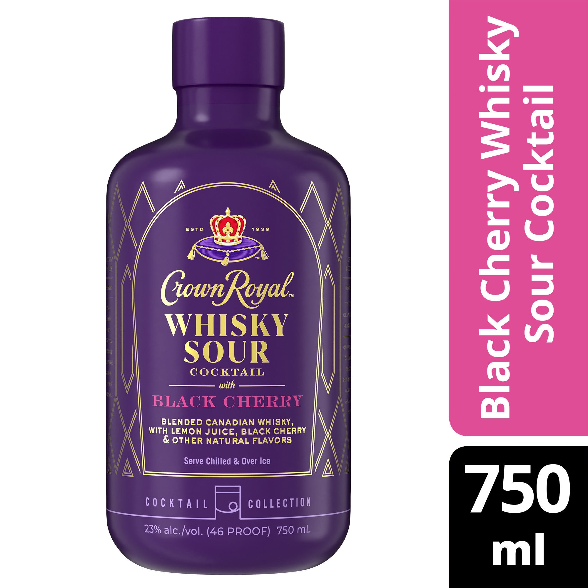 Crown Royal Black Cherry Whisky Sour Cockatil 750 ML - Captain Caskwell