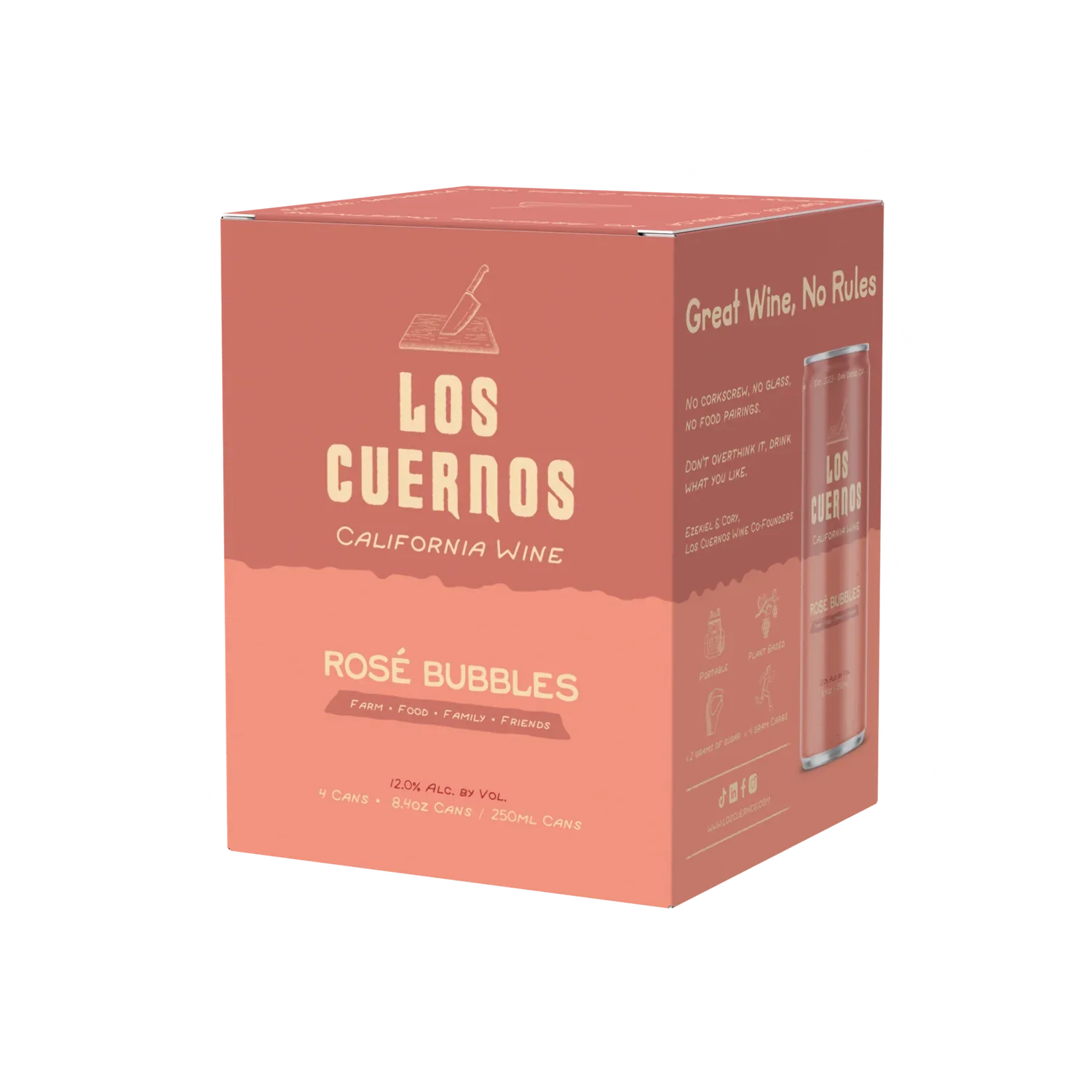 Los Cuernos Rosé Bubbles 4-Pack - Captain Caskwell