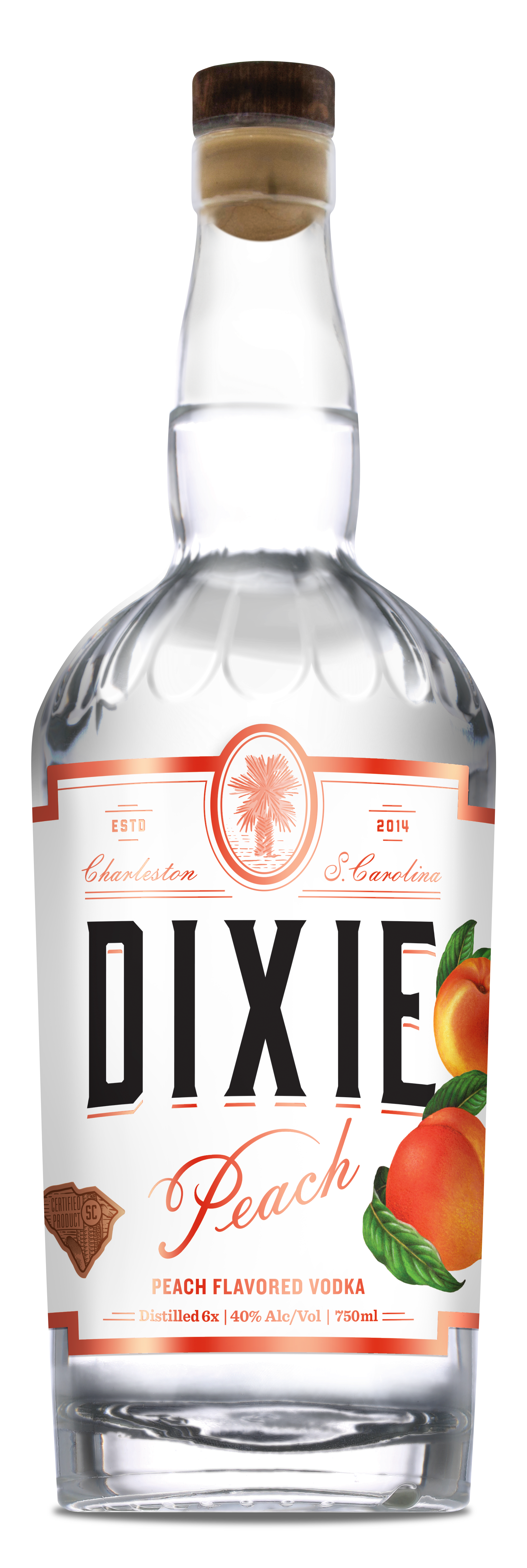 Dixie Peach Flavored 750 ml - Captain Caskwell