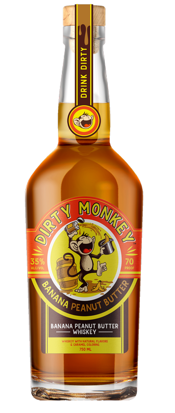 Dirty Monkey Banana Peanut Butter Whiskey 750 ml - Captain Caskwell