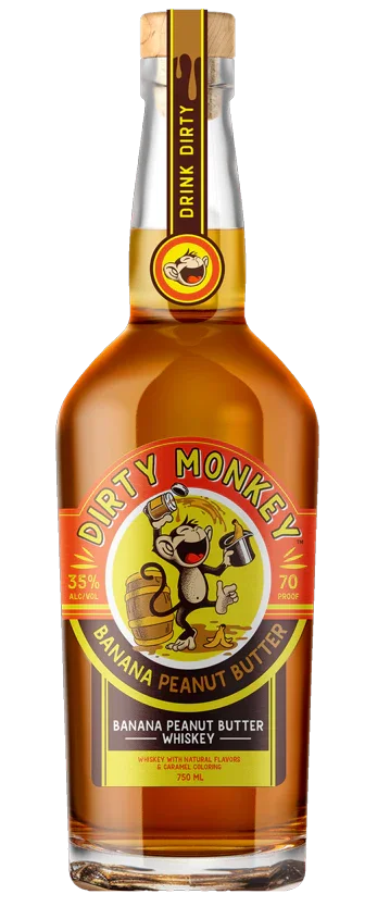 Dirty Monkey Banana Peanut Butter Whiskey 750 ml - Captain Caskwell