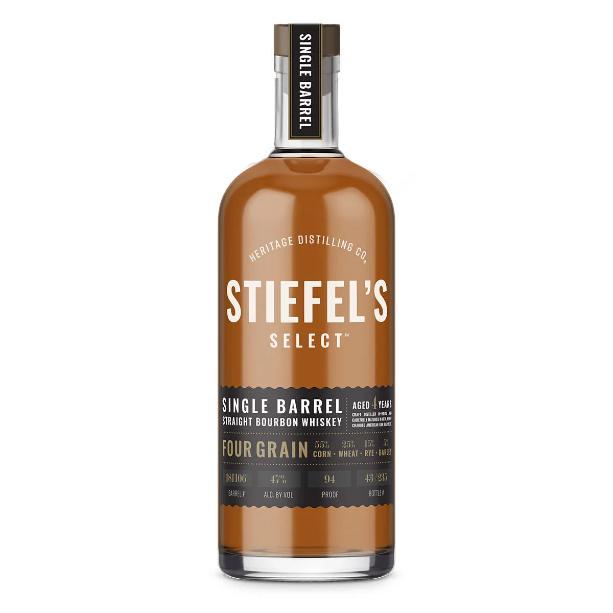 Heritage Distilling Co. Stiefel's Single Barrel 4 Grain Bourbon 750 ml