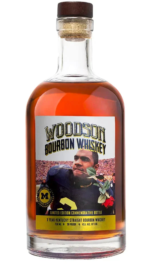 Woodson Whiskey University of Michigan Charles Woodson "Rose In Mouth" Limited Edition Commemorative 3 year 750ml - Captain Caskwell