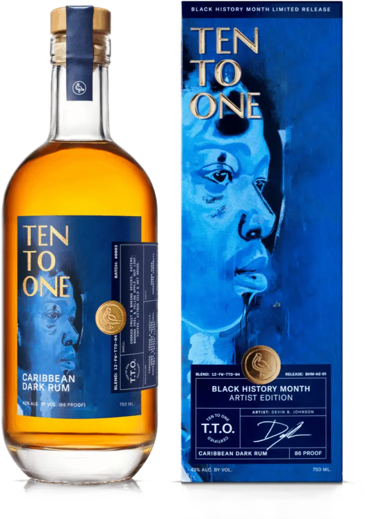 Ten To One Black History Month Artist Devin B Johnson Edition Caribbean Dark Rum 750 ml - Captain Caskwell