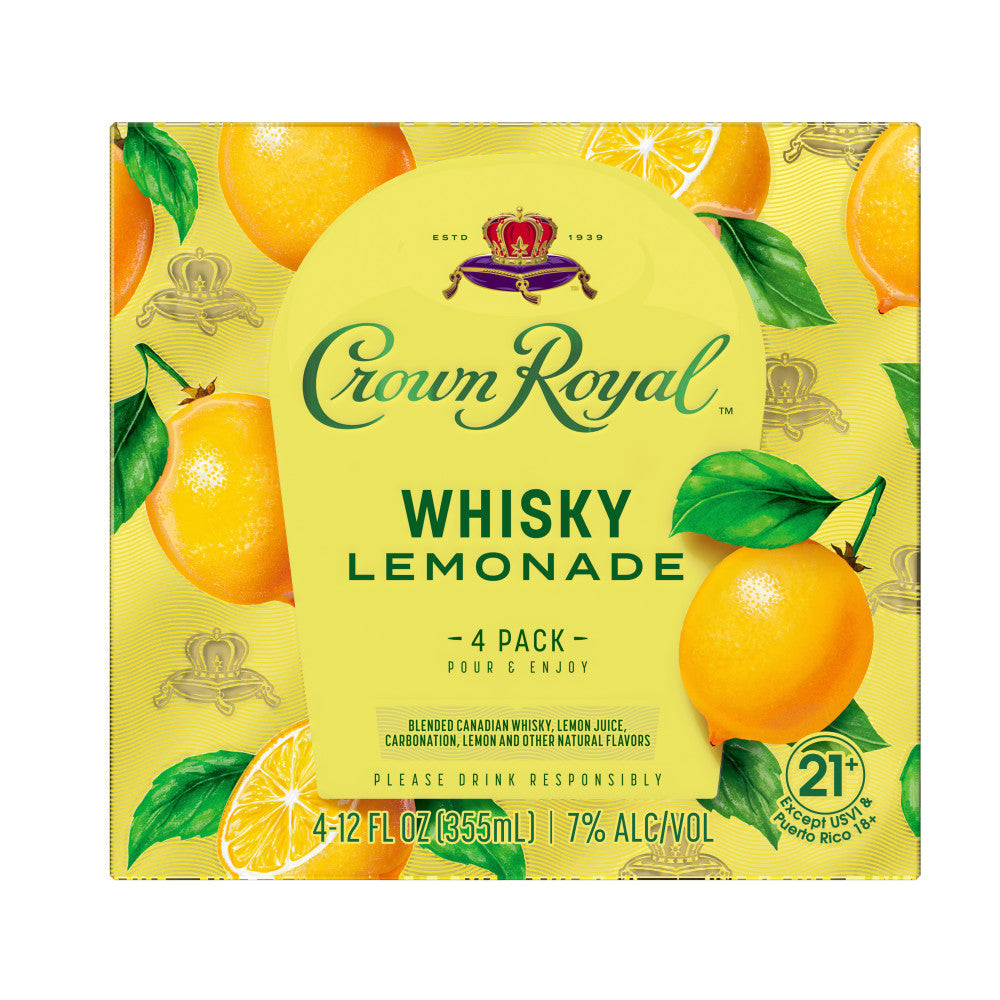 Crown Royal Cocktail Whisky Lemonade (4 Pack) 12FL 375 ml - Captain Caskwell