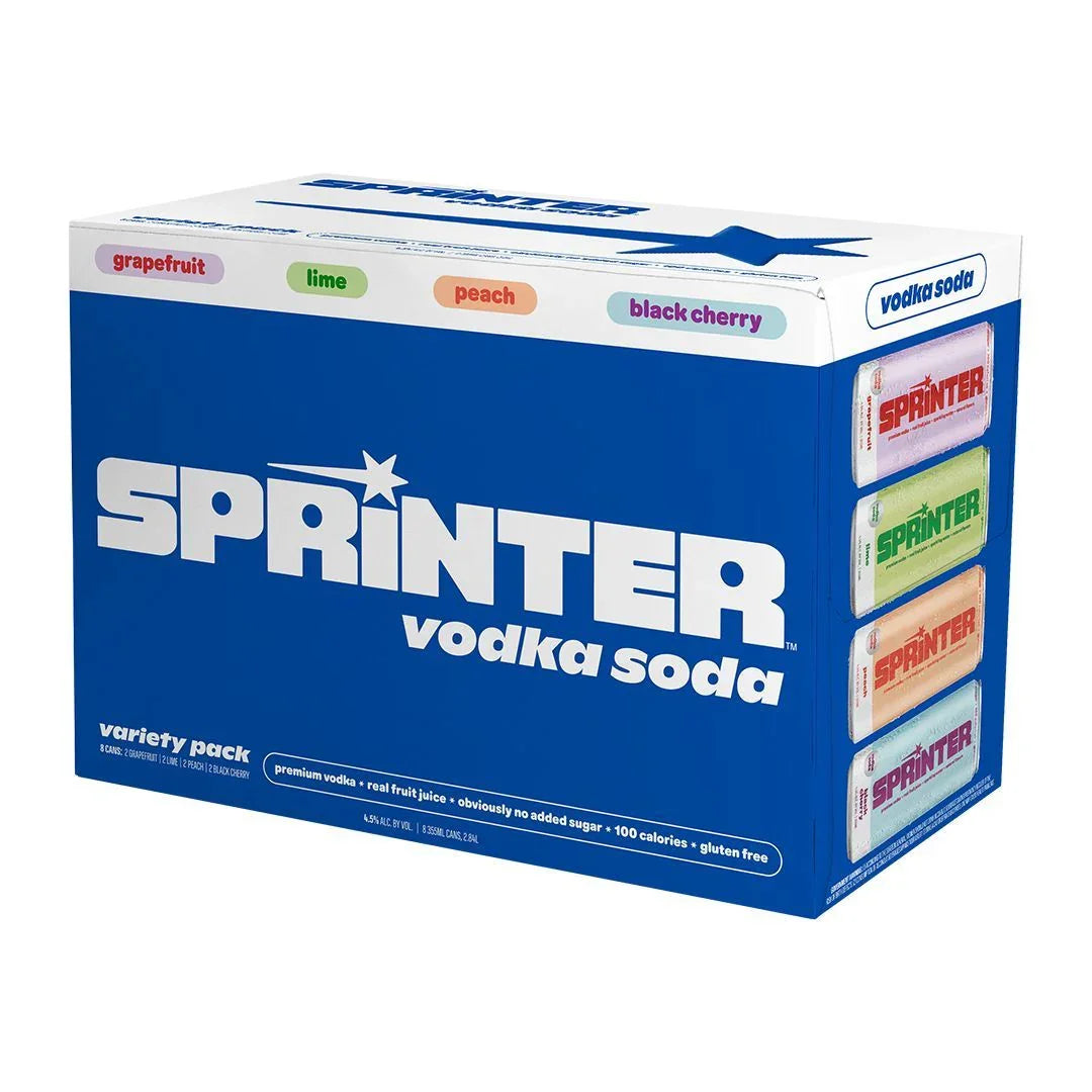 Sprinter Vodka Soda Variety 8 Pack 355 ml - Captain Caskwell