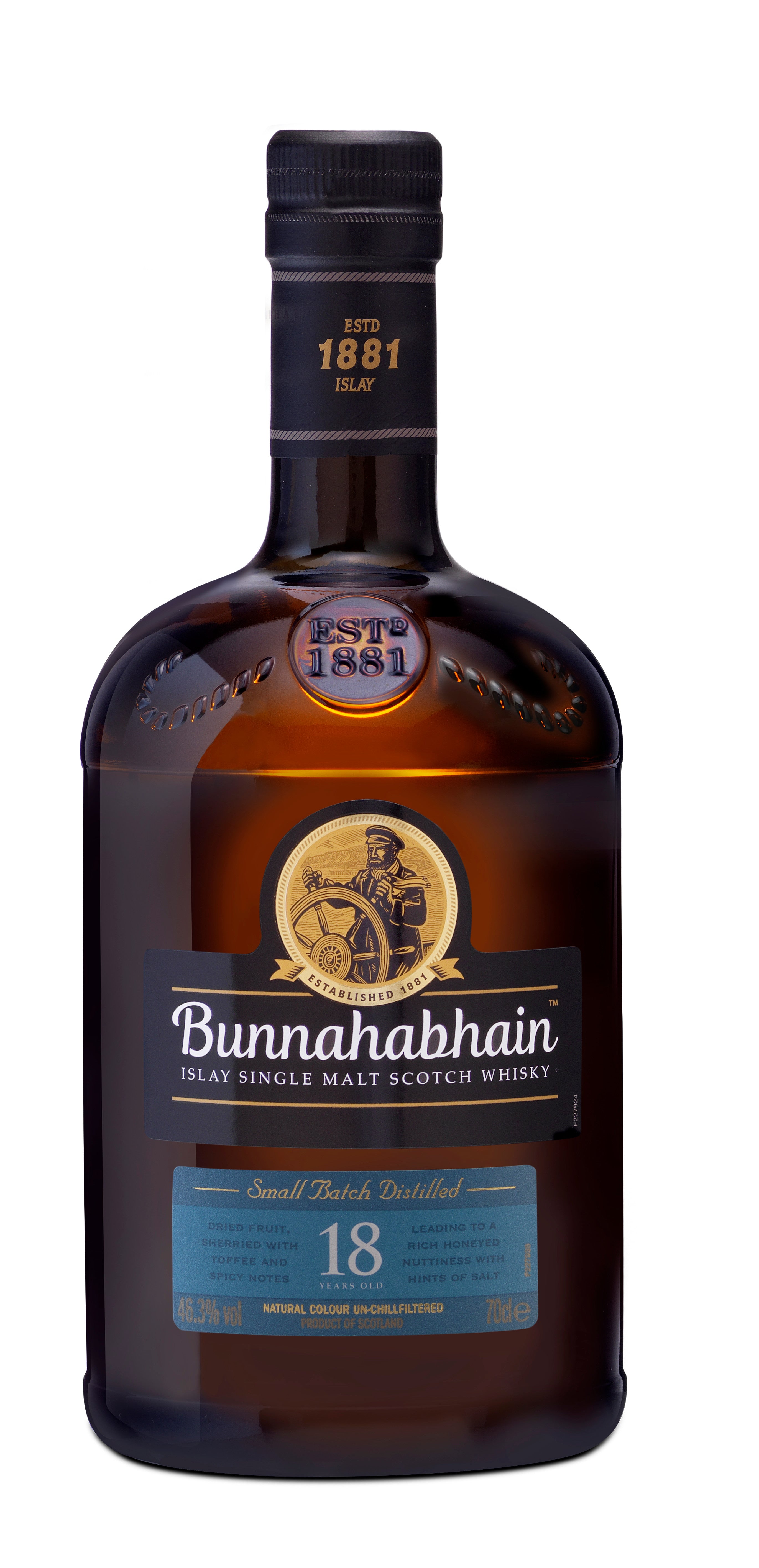 Bunnahabhain Small Batch Distilled Islay Single Malt Scotch 18 year 750 ml - Captain Caskwell