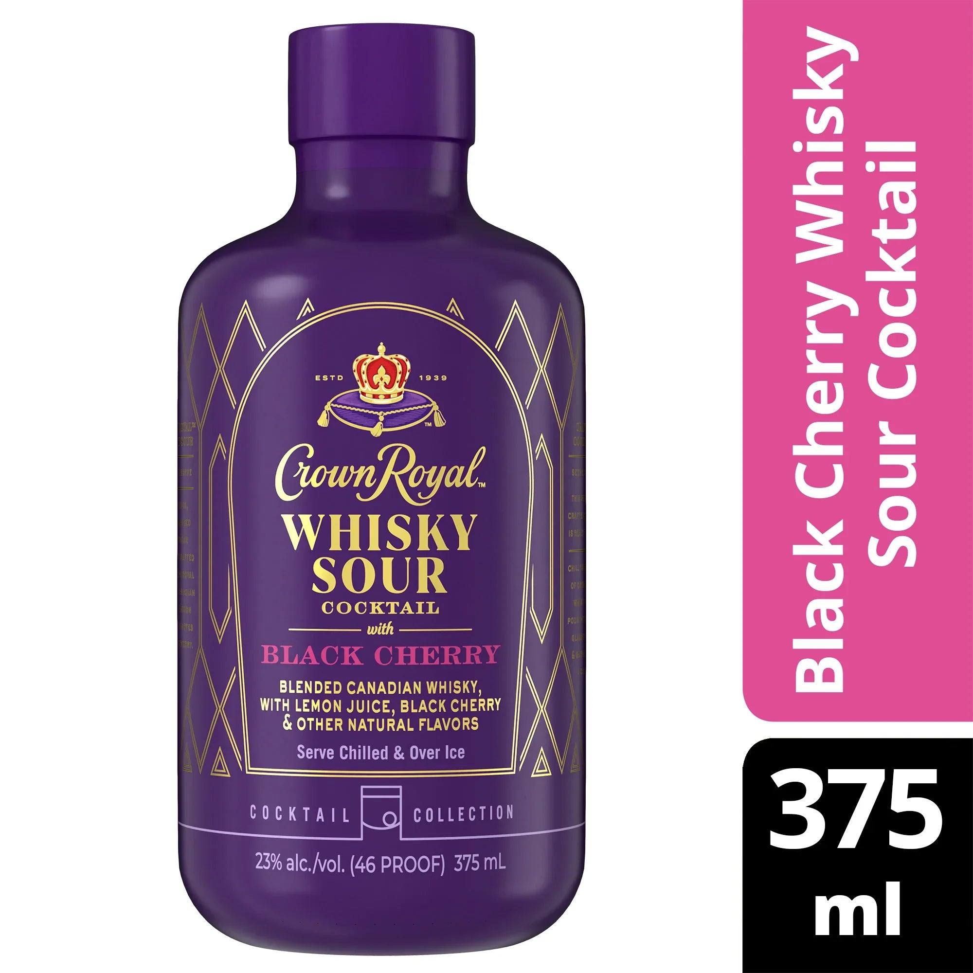 Crown Royal Whisky Sour Black Cherry 375ml - Captain Caskwell