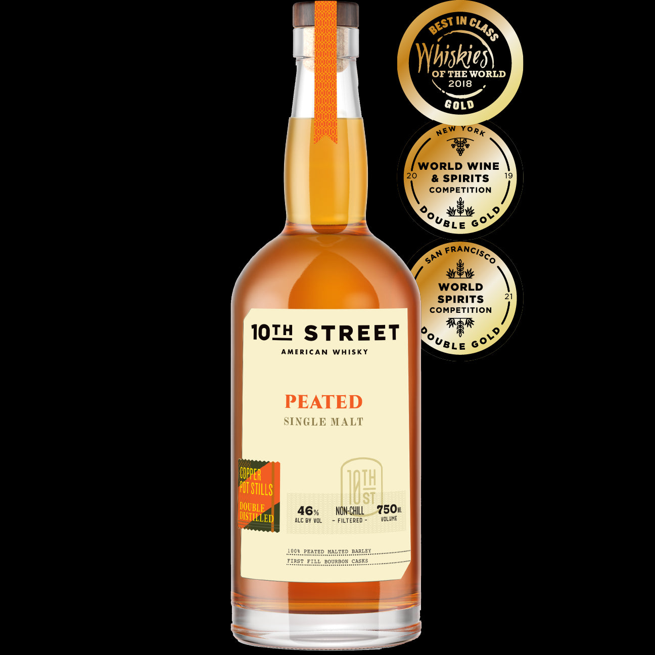 10th Street Peated Sinlge Malt Finished in Port Cask 750ml - Captain Caskwell