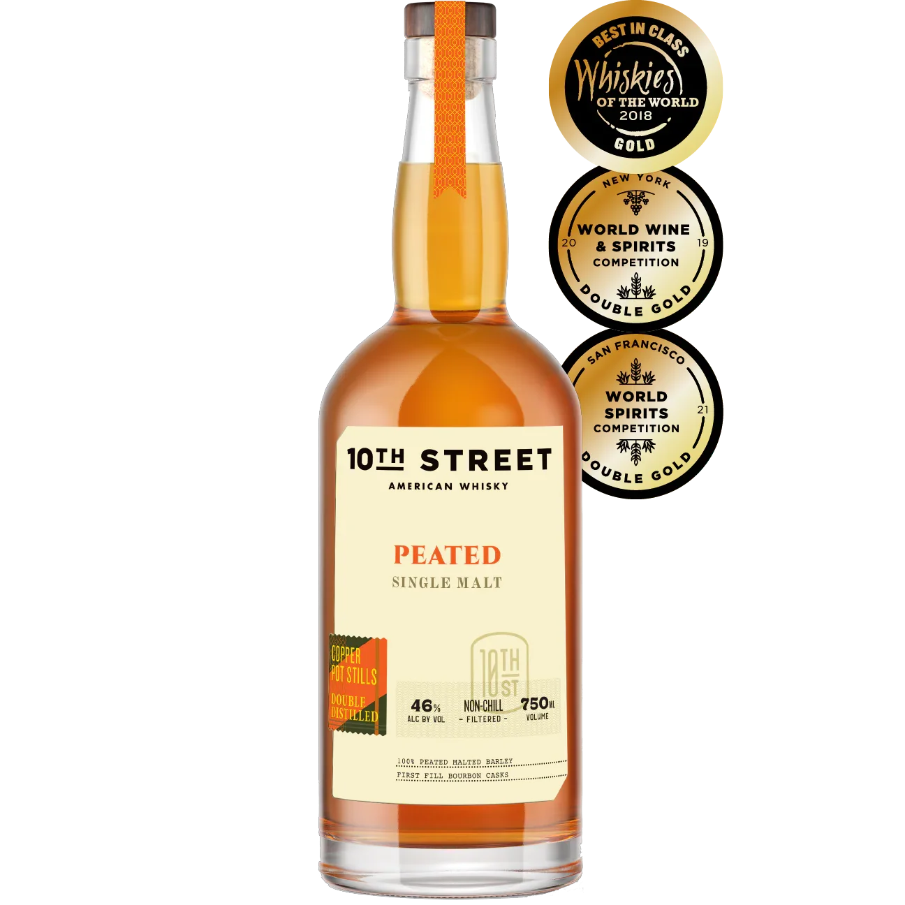 10th Street Peated Sinlge Malt Finished in Port Cask 750ml - Captain Caskwell