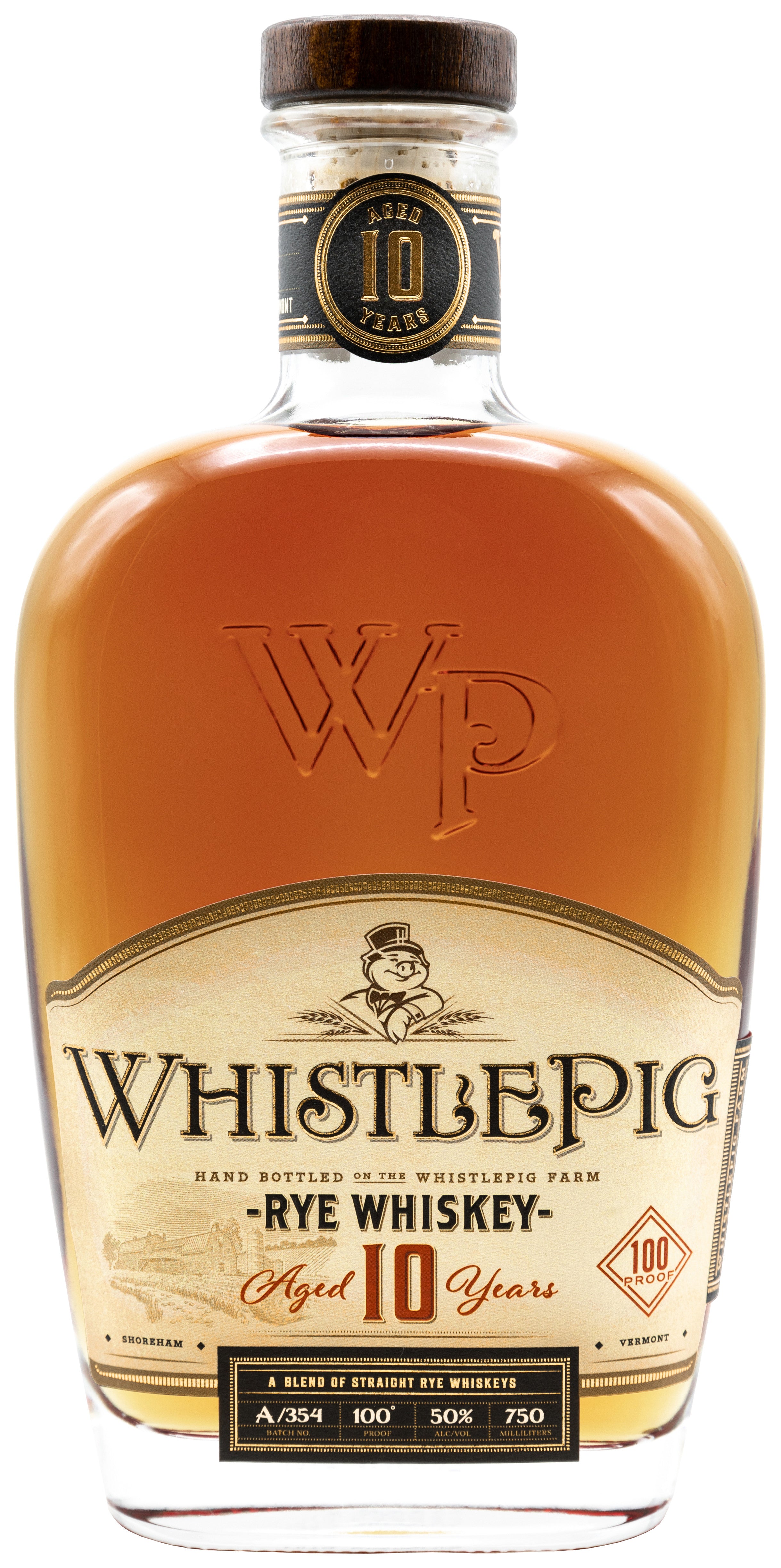 Whistlepig 10 Year straight Rye 750ml - Captain Caskwell