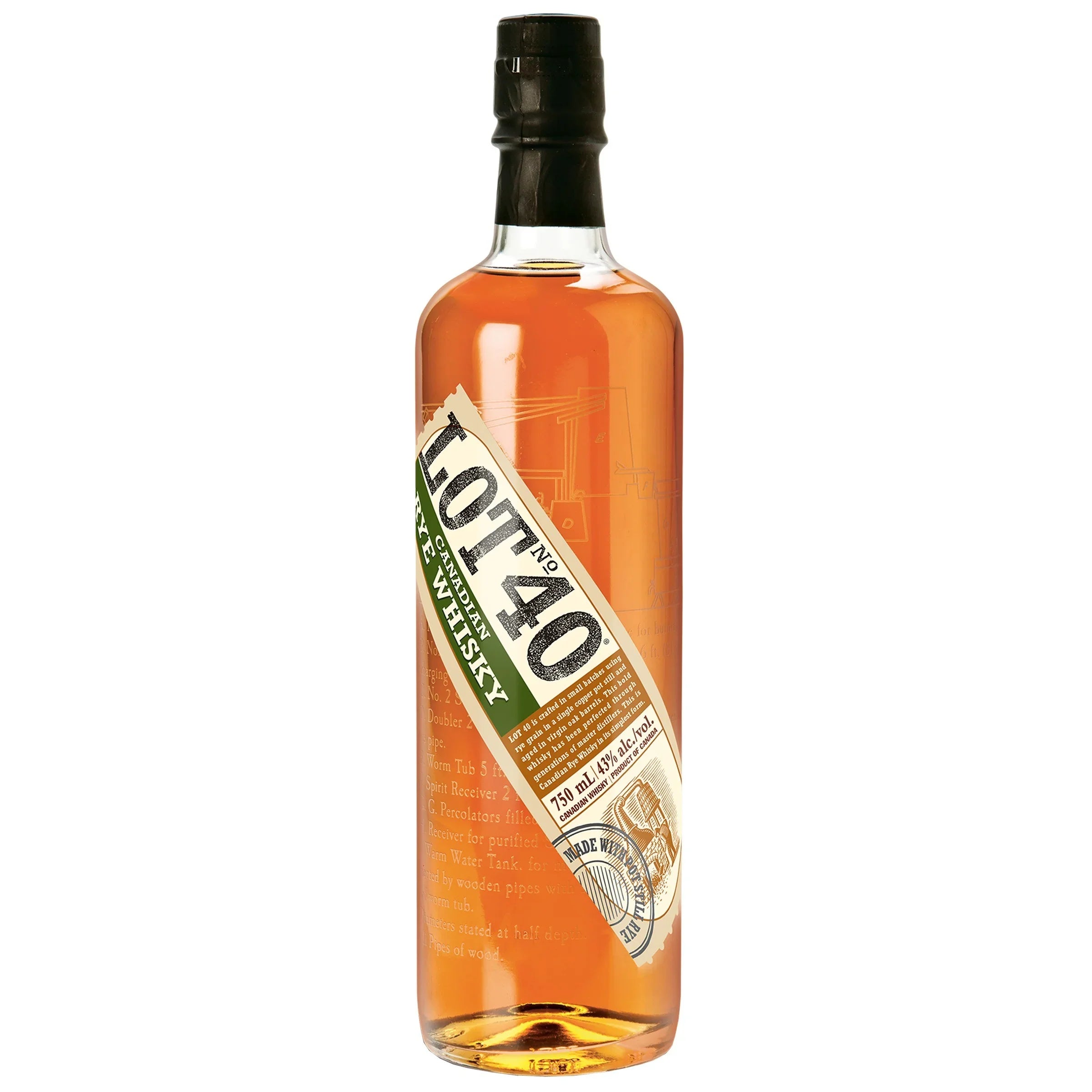 Lot No 40 Rye Canadian Whiskey 750 ml - Captain Caskwell