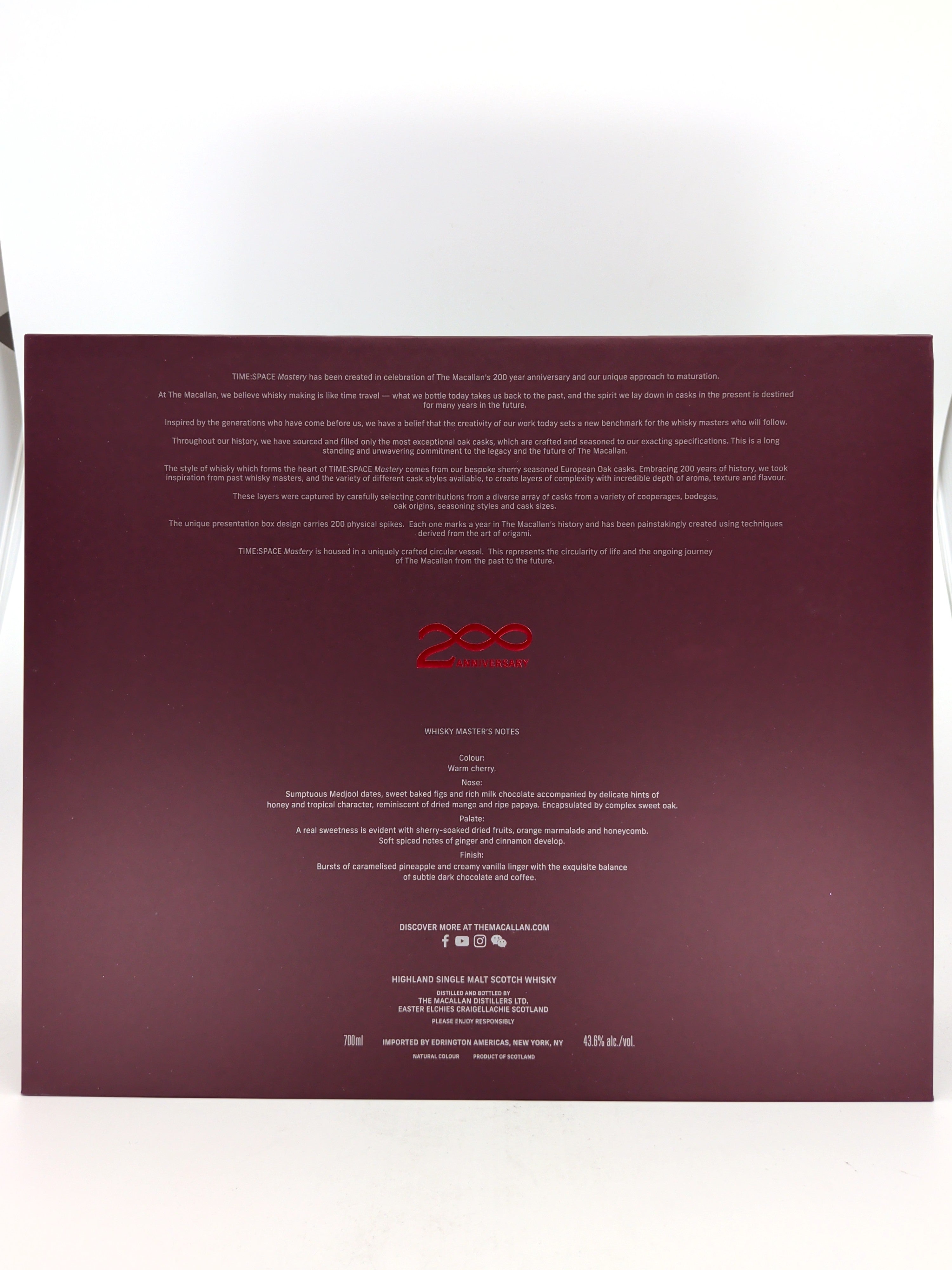 Macallan Time and Space Mastery Highland Single Malt Scotch Whisky 700ml