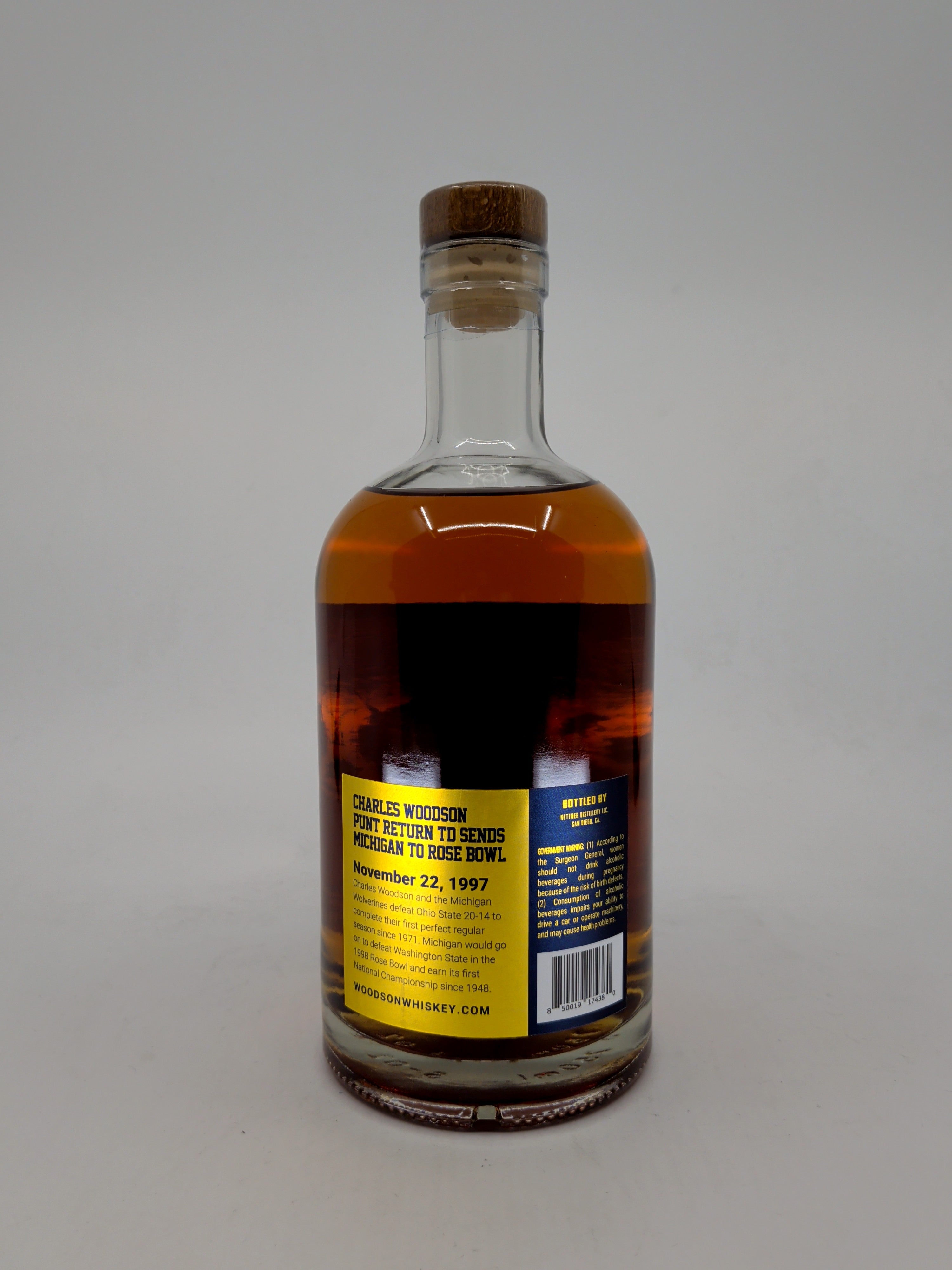 Woodson Whiskey University of Michigan Charles Woodson "Rose In Mouth" Limited Edition Commemorative 3 year 750ml