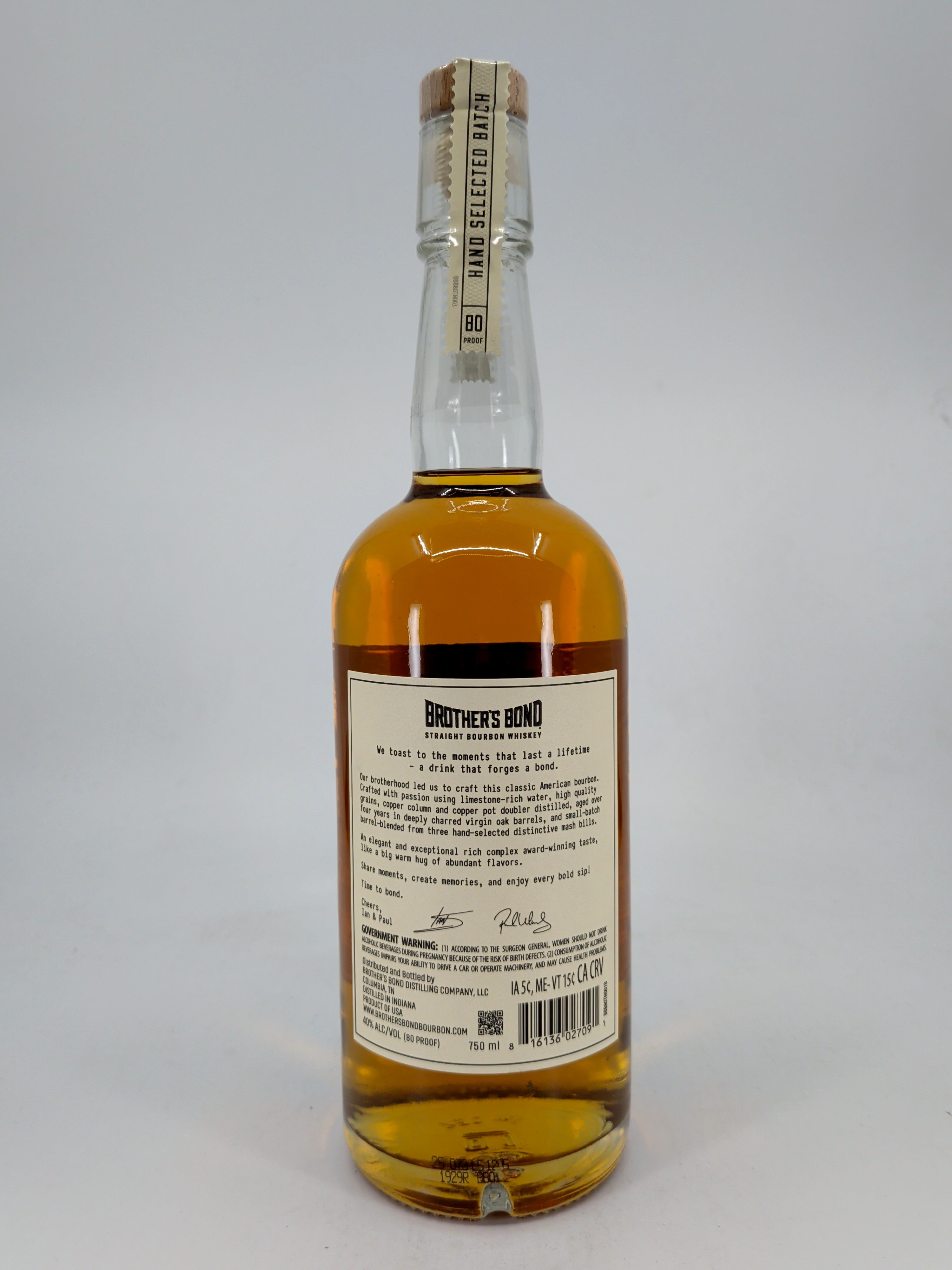 Brothers Bond Straight Bourbon Whisky 750ml
