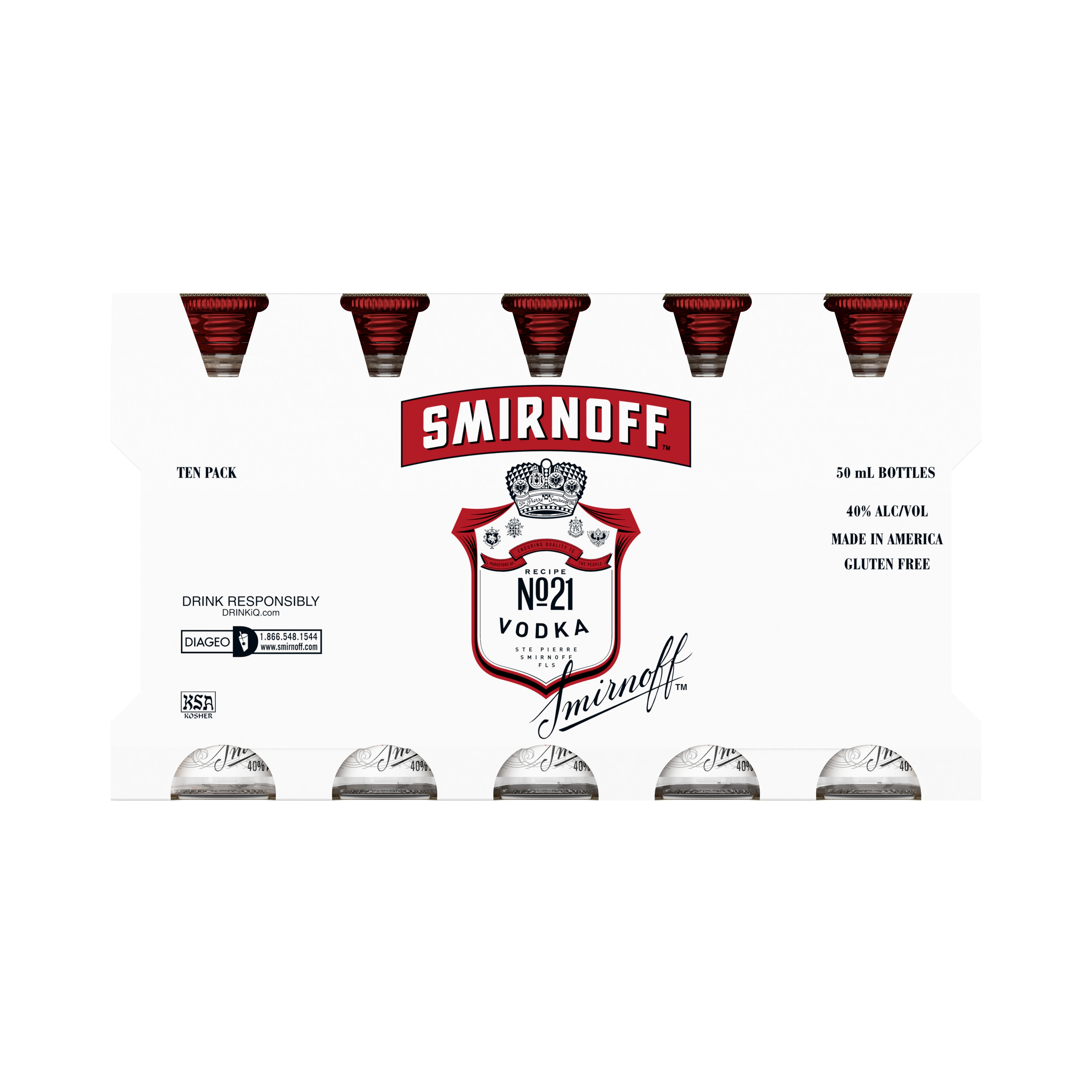 Smirnoff No. 21 Vodka 10 x 50ml - Captain Caskwell