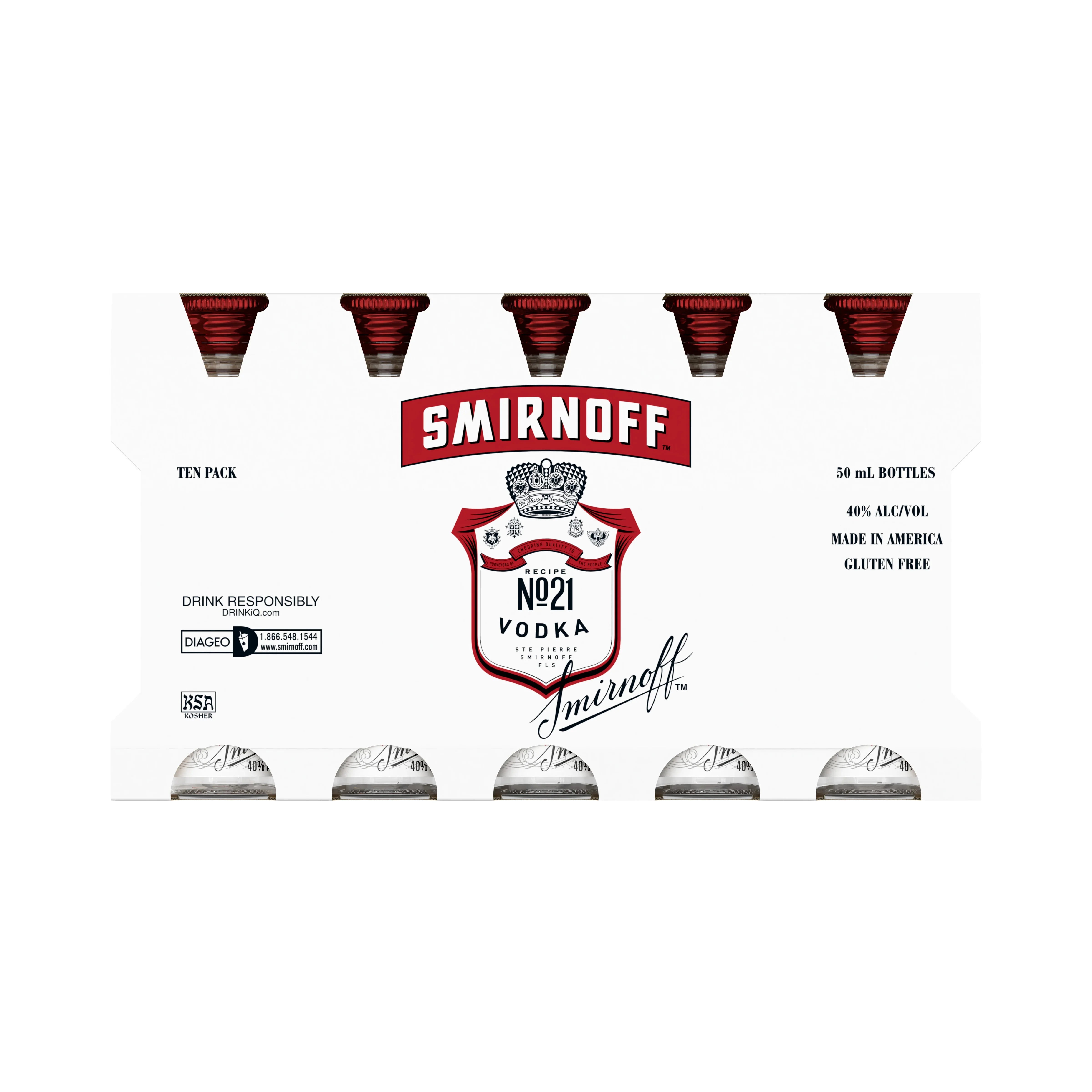 Smirnoff No. 21 Vodka 10 x 50ml - Captain Caskwell