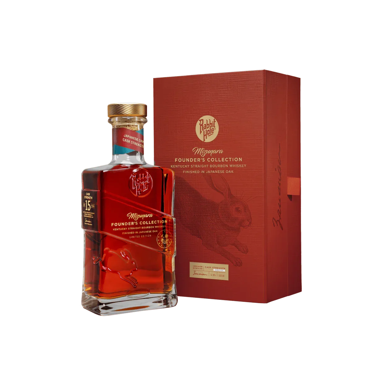 Rabbit Hole Mizunara Founders Collection Kentucky Straight Bourbon Whiskey Cask Strength 15 year 750 ml