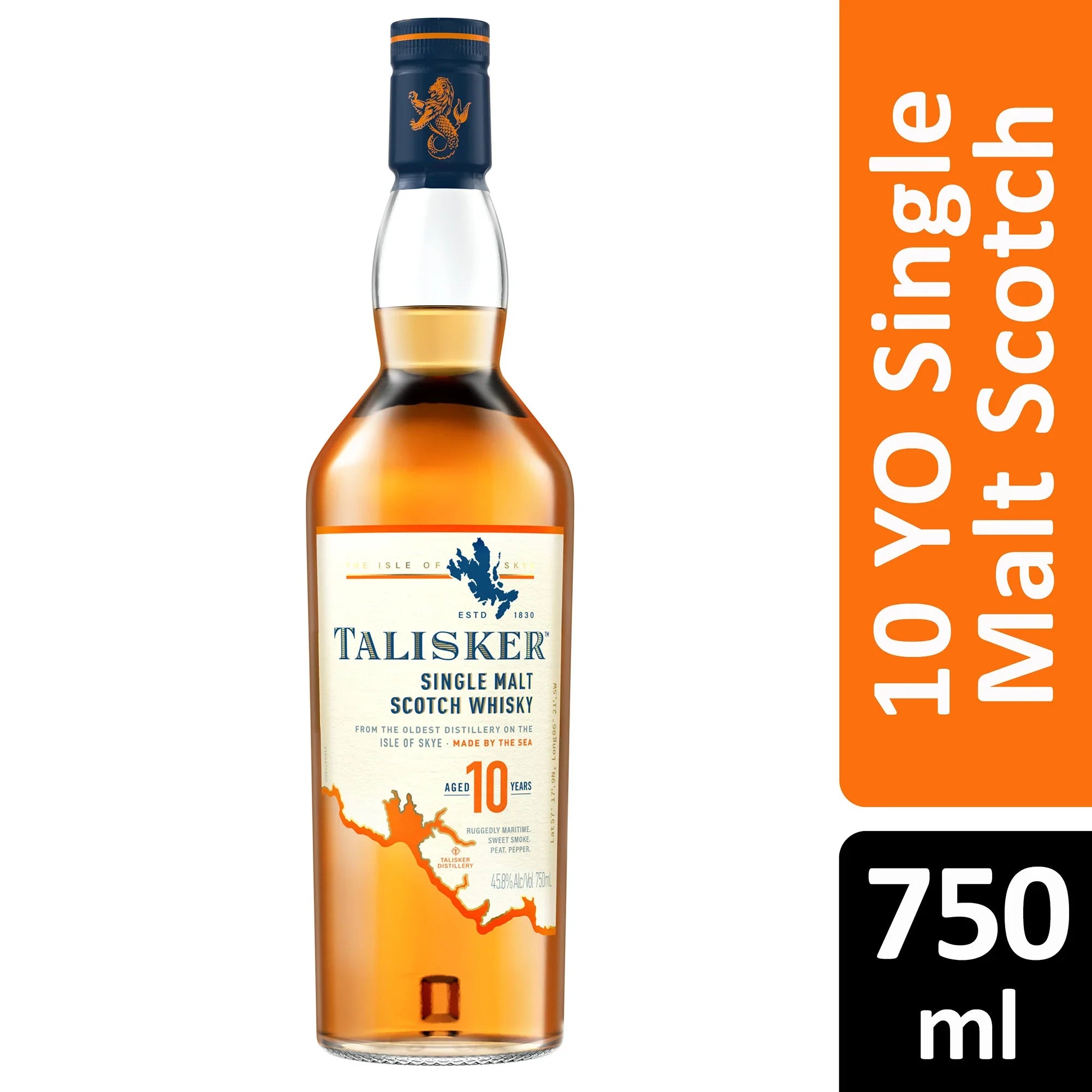 Talisker 10 Year Old Island Single Malt Scotch Whisky 750 ml - Captain Caskwell