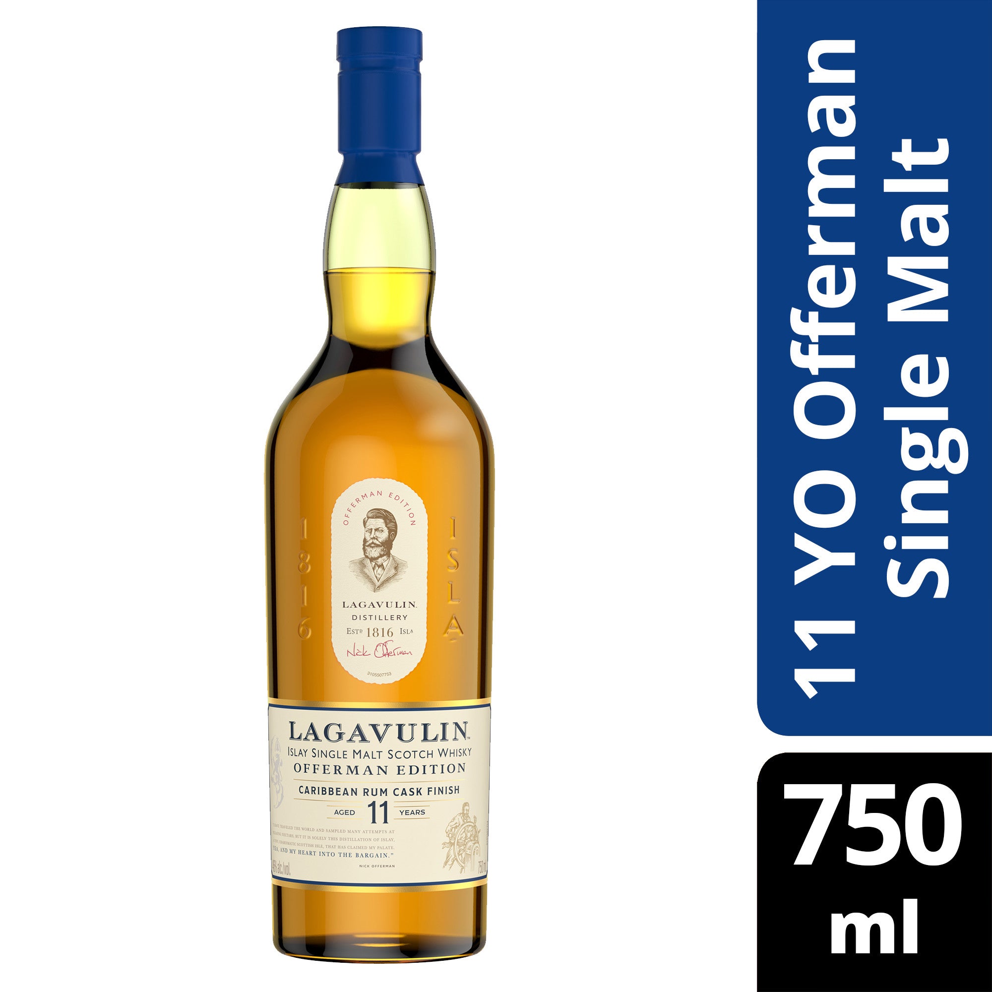 Lagavulin Distillery Offerman Edition Caribbean Islay Single Malt Scotch Rum Cask 11 year 750 ML - Captain Caskwell