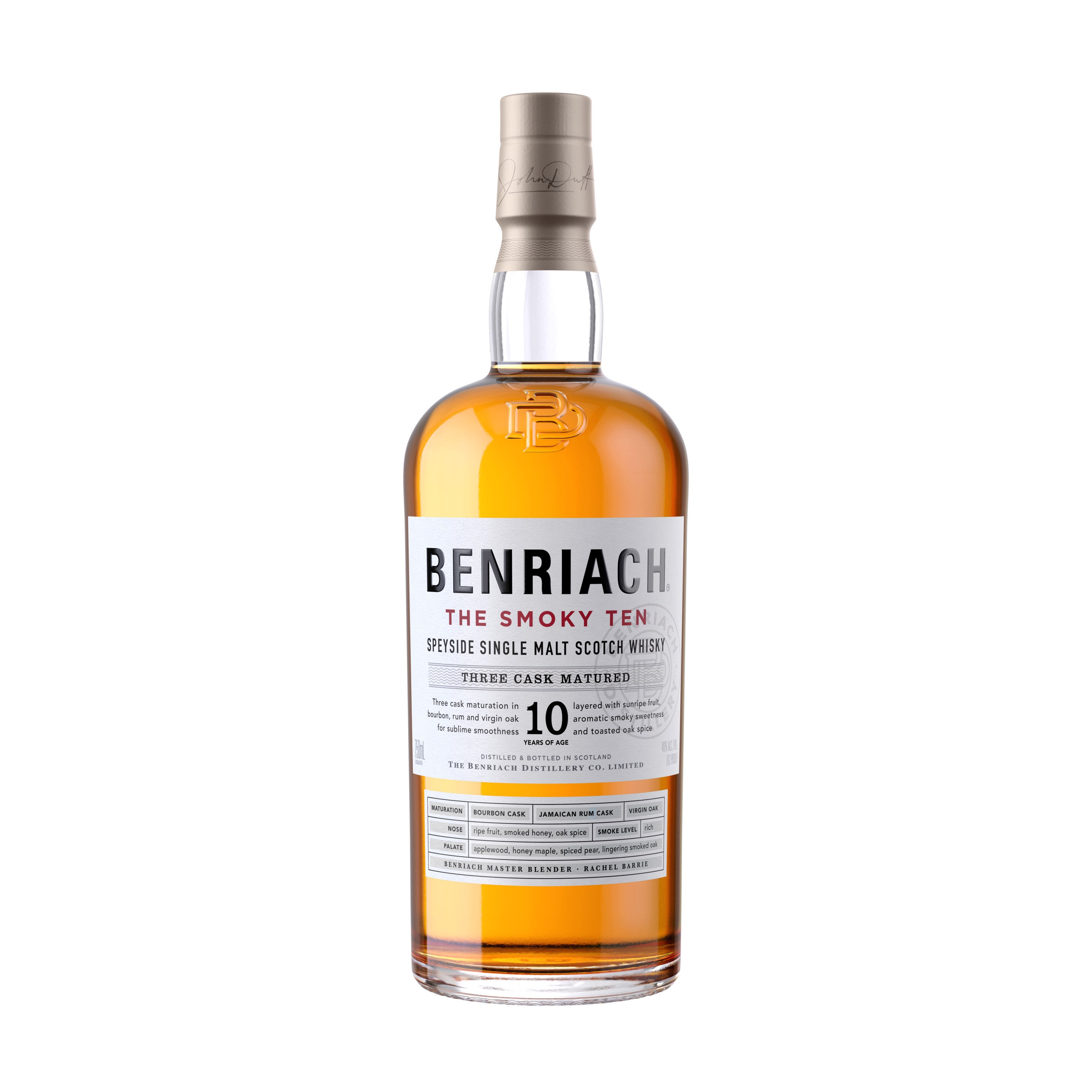 Benriach The Smoky Ten Speyside Single Malt Scotch Three Cask Matured 10 year 750 ml - Captain Caskwell