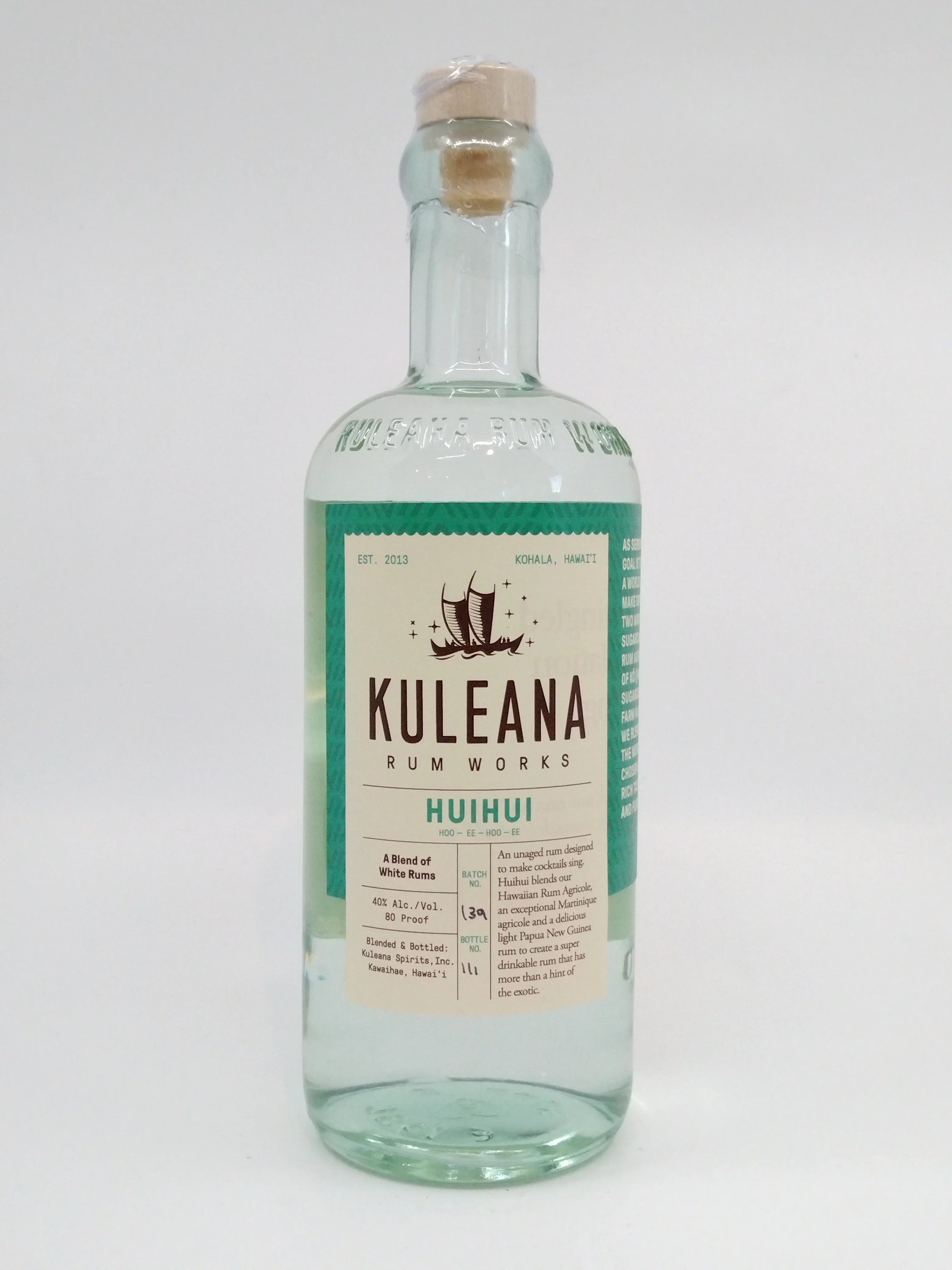 Kuleana Huihui White Rum 750 ml