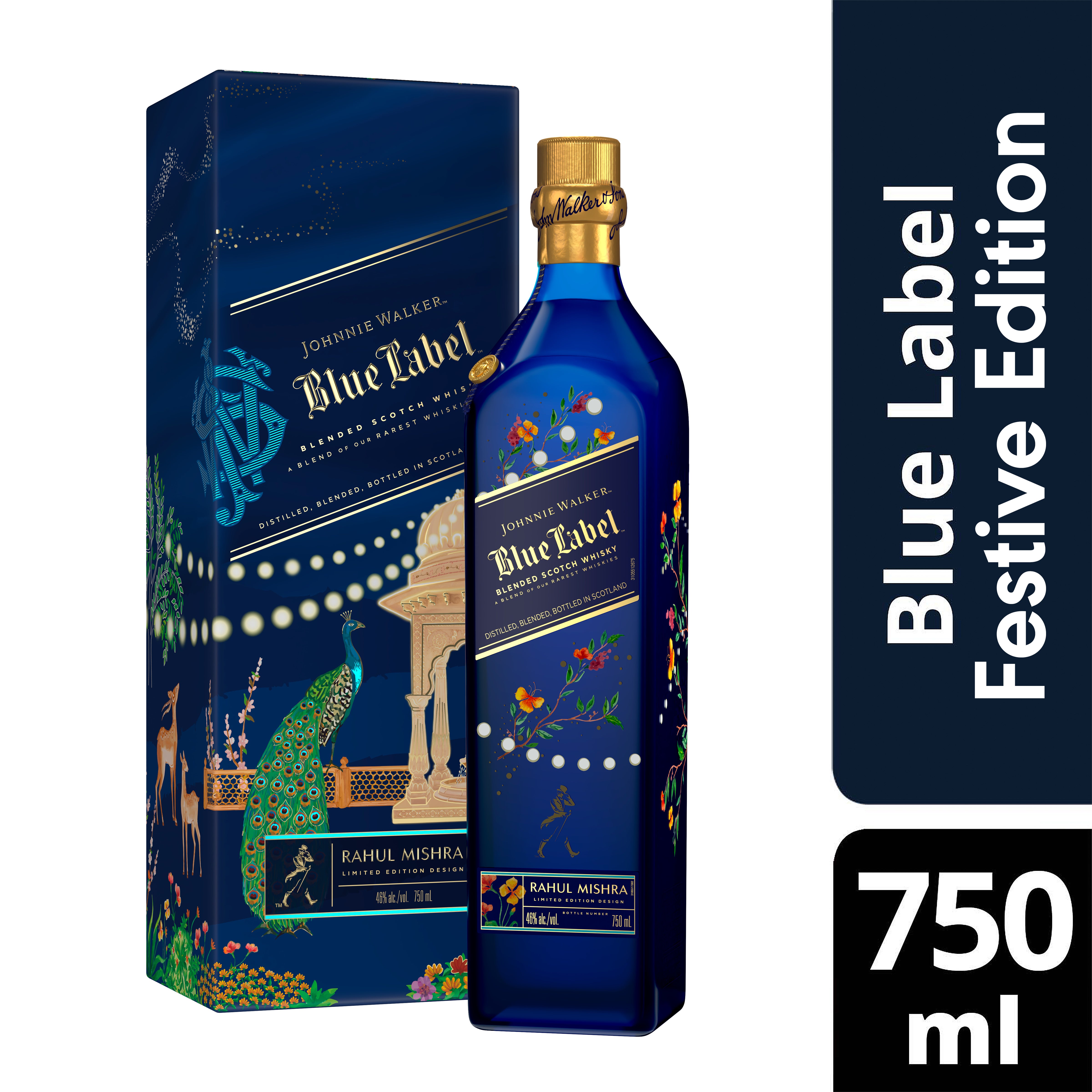 Johnnie Walker Limited Edition Rahul Mishra Blue Label Diwali 750 ml - Captain Caskwell