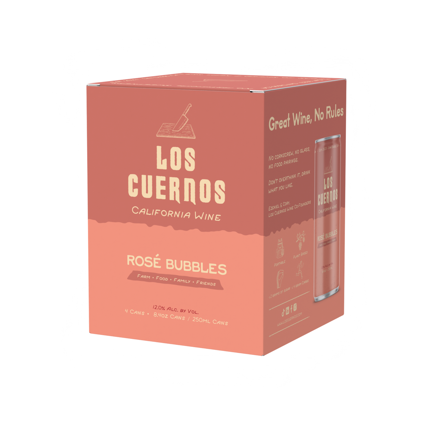 Los Cuernos Rosé Bubbles 4-Pack - Captain Caskwell