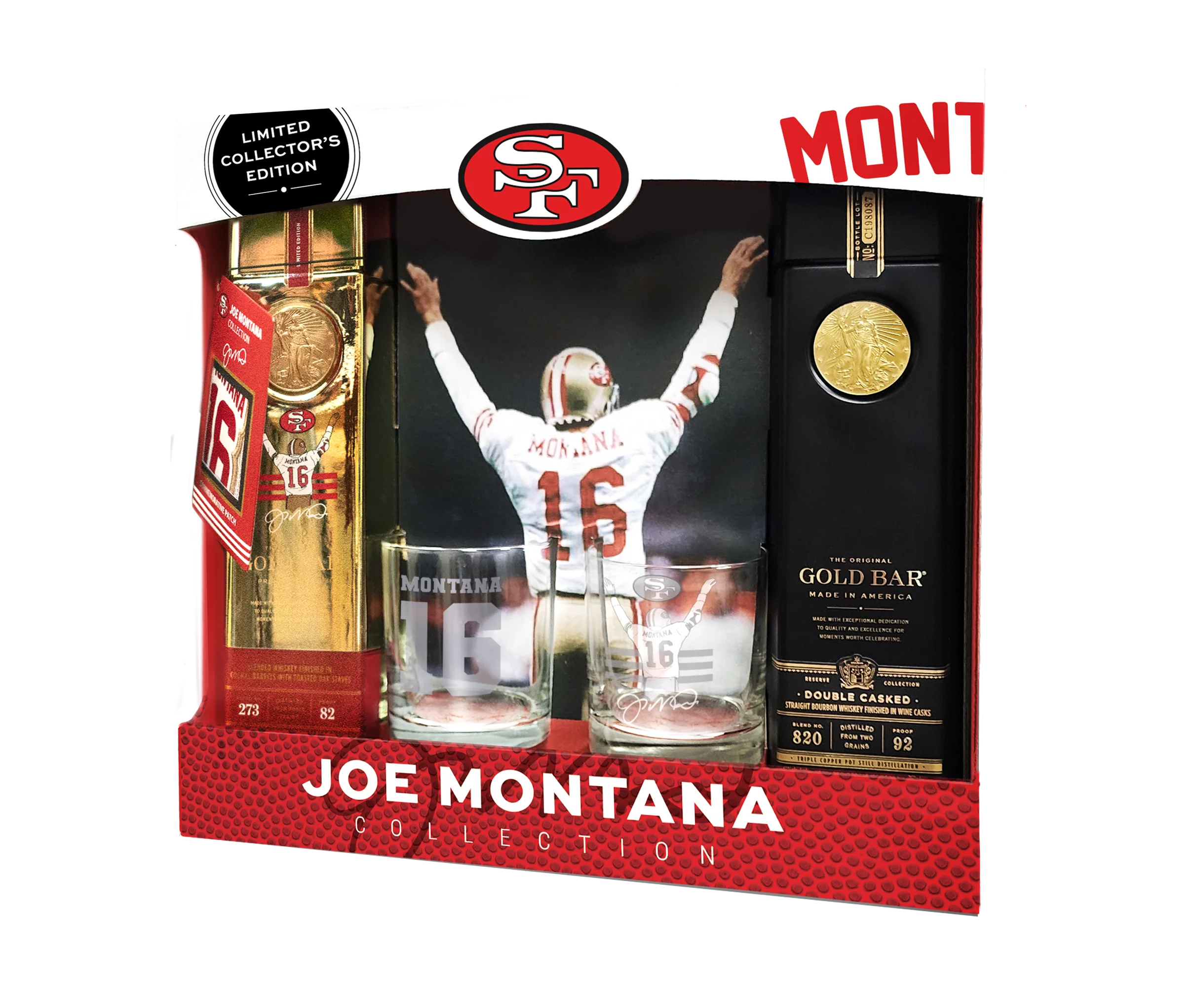 Gold Bar Whiskey Joe Montana Season Kickoff gift set
