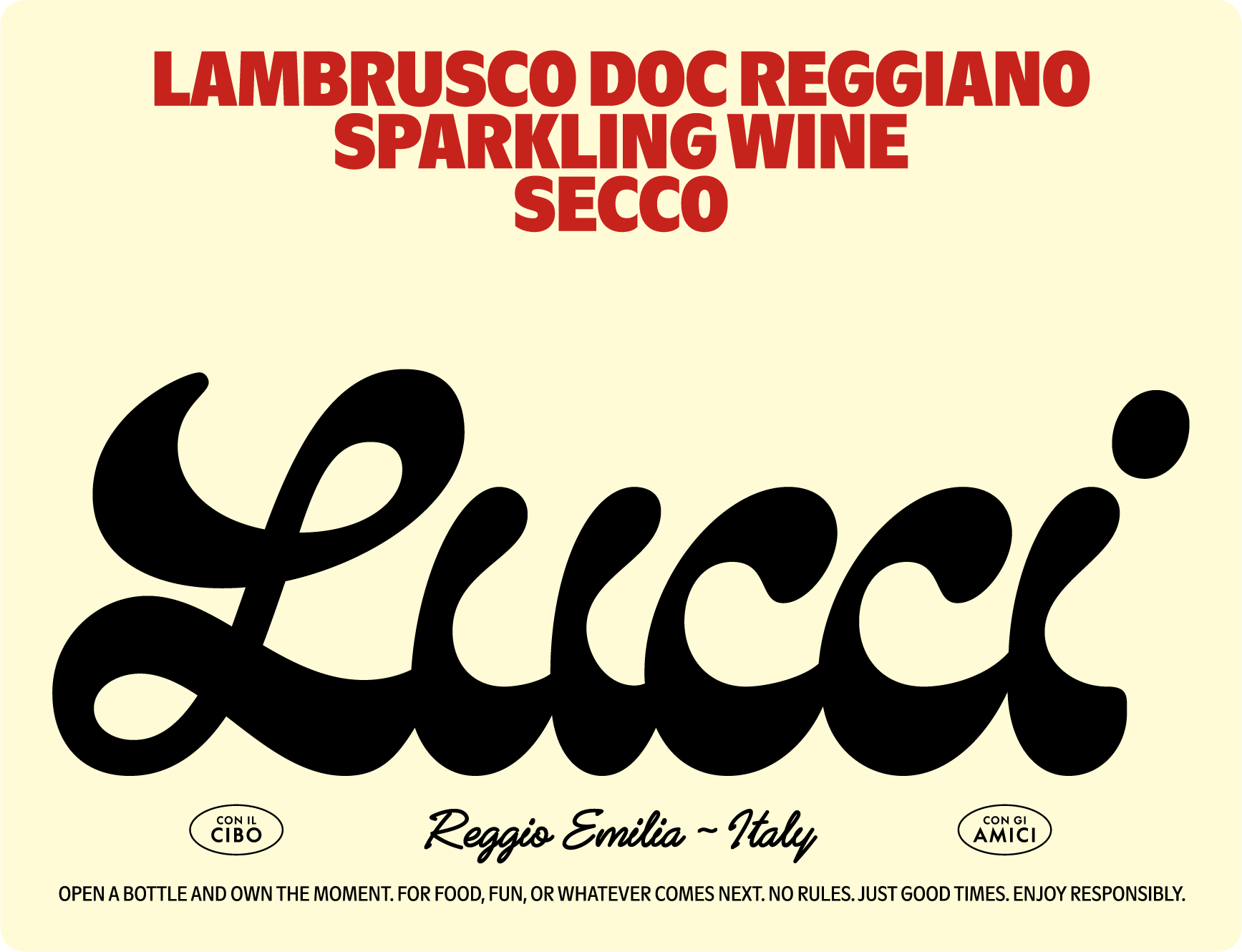 Lucci Lambrusco Reggiano DOC Dry Sparkling Wine Secco