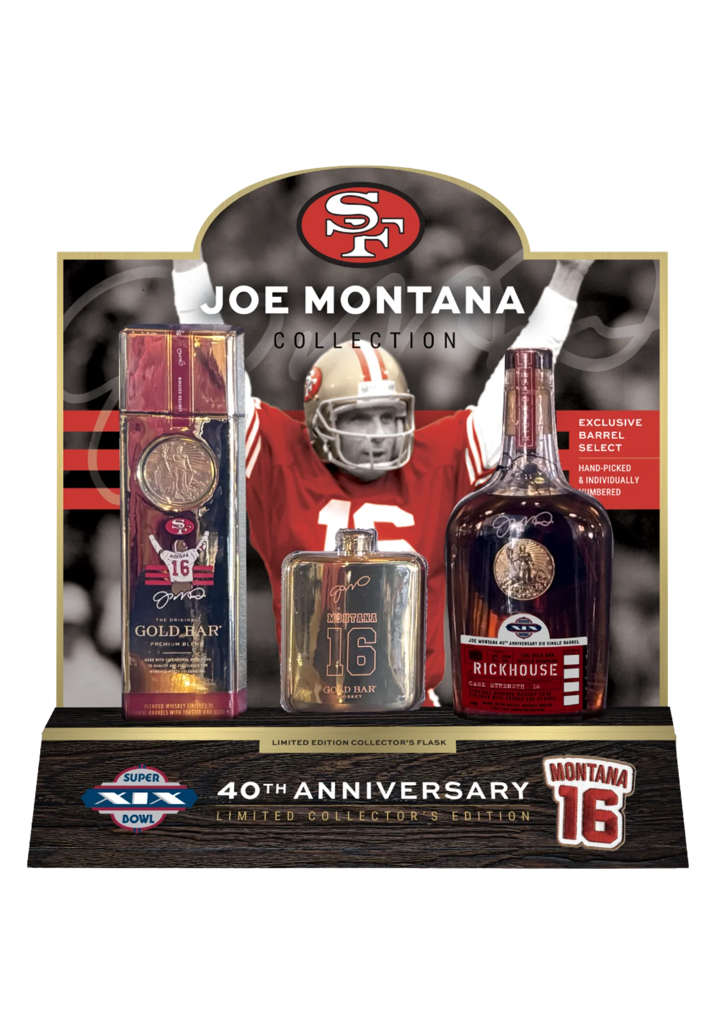 Gold Bar Joe Montana Collection 40th Anniversary Gift Set 750 ML