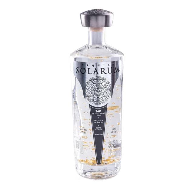 Solarum Blanco Tequila with edible 24K gold flakes 750ml