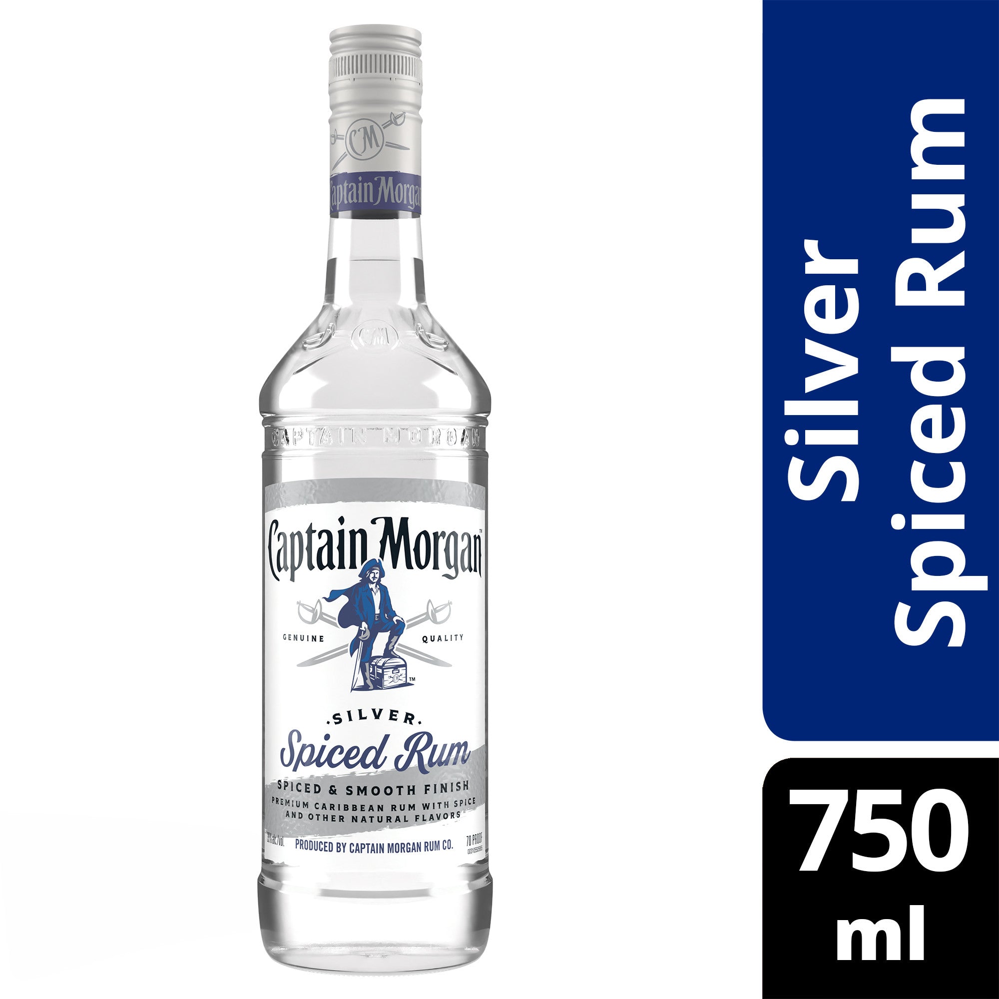 Captain Morgan Silver Spiced Rum 750ml - Captain Caskwell