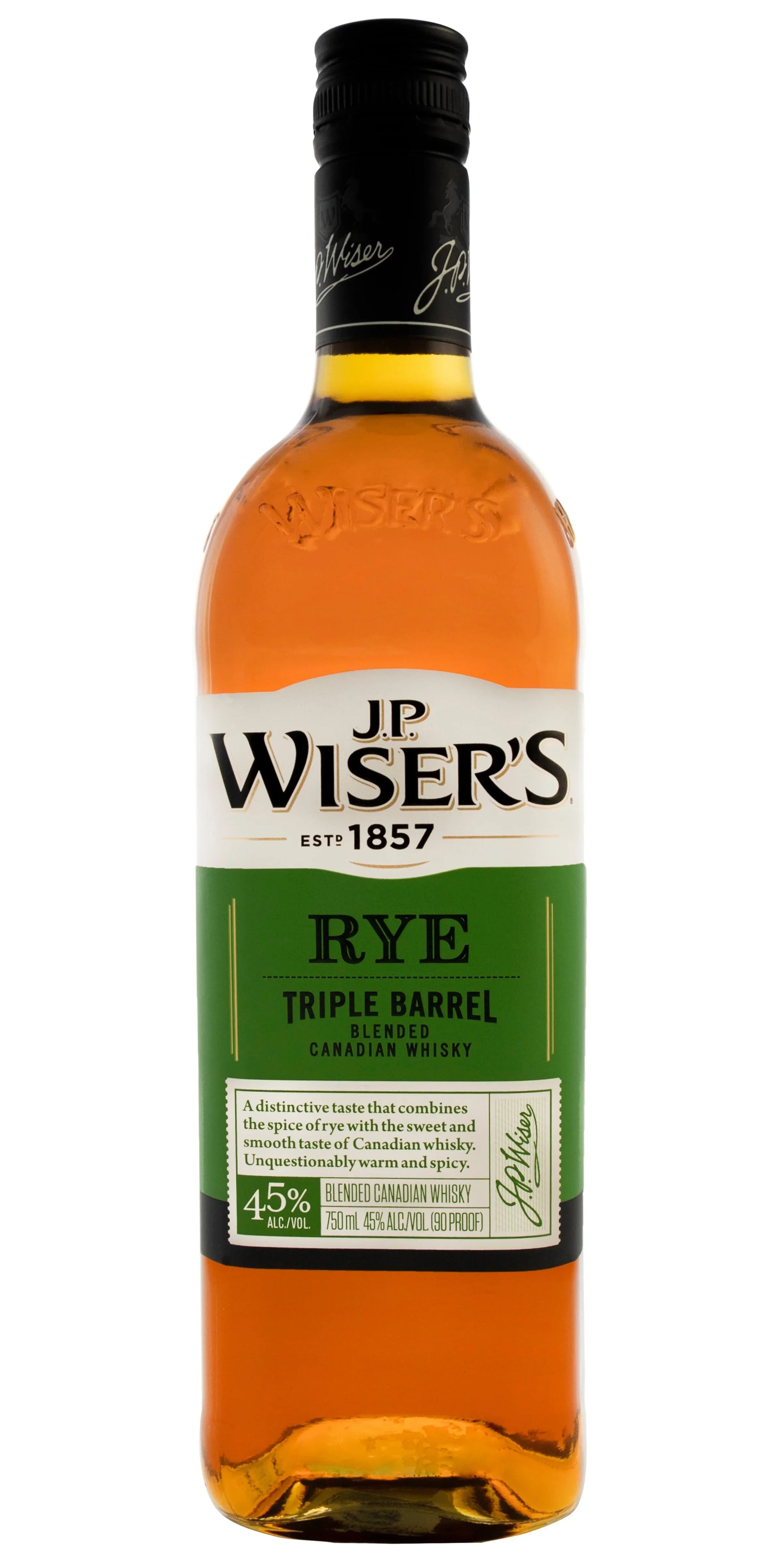 JP Wiser's Triple Barrel Rye 750ml