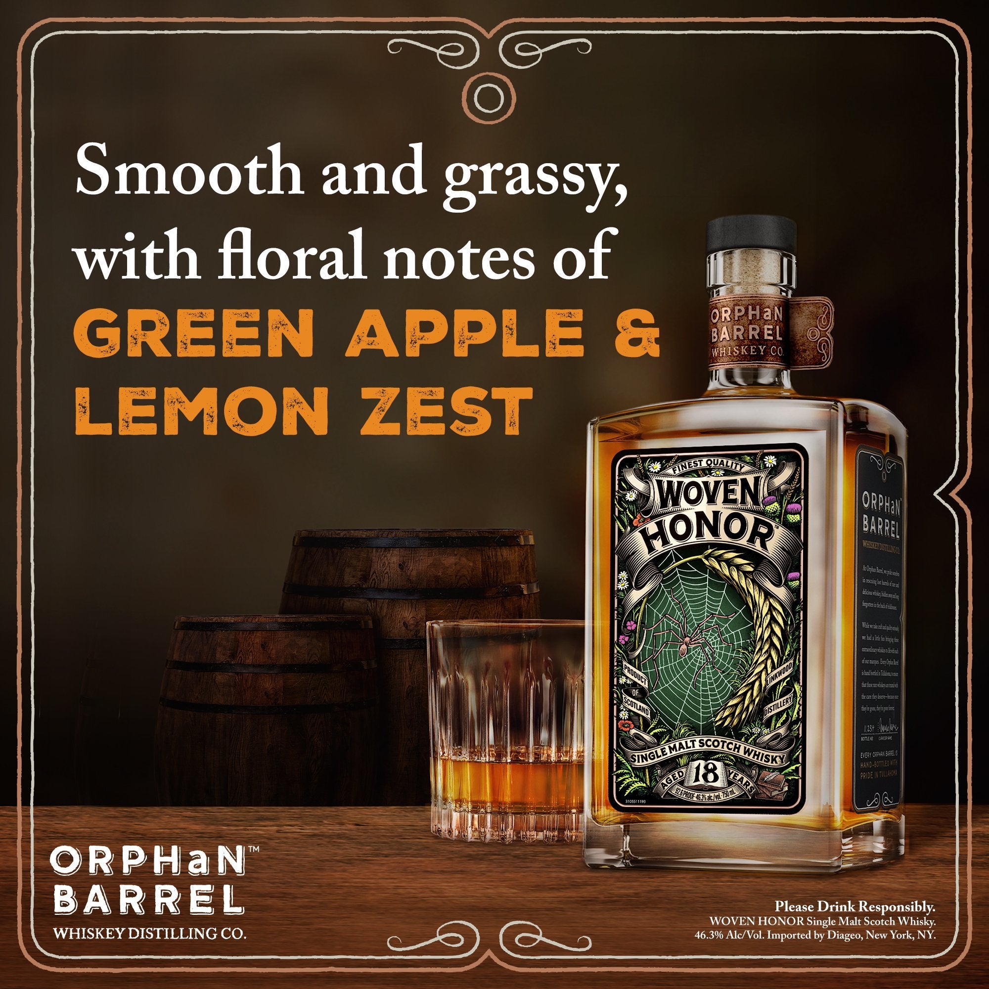 Orphan Barrel Woven Honor Single Malt Scotch 18 year 750 ML - Captain Caskwell