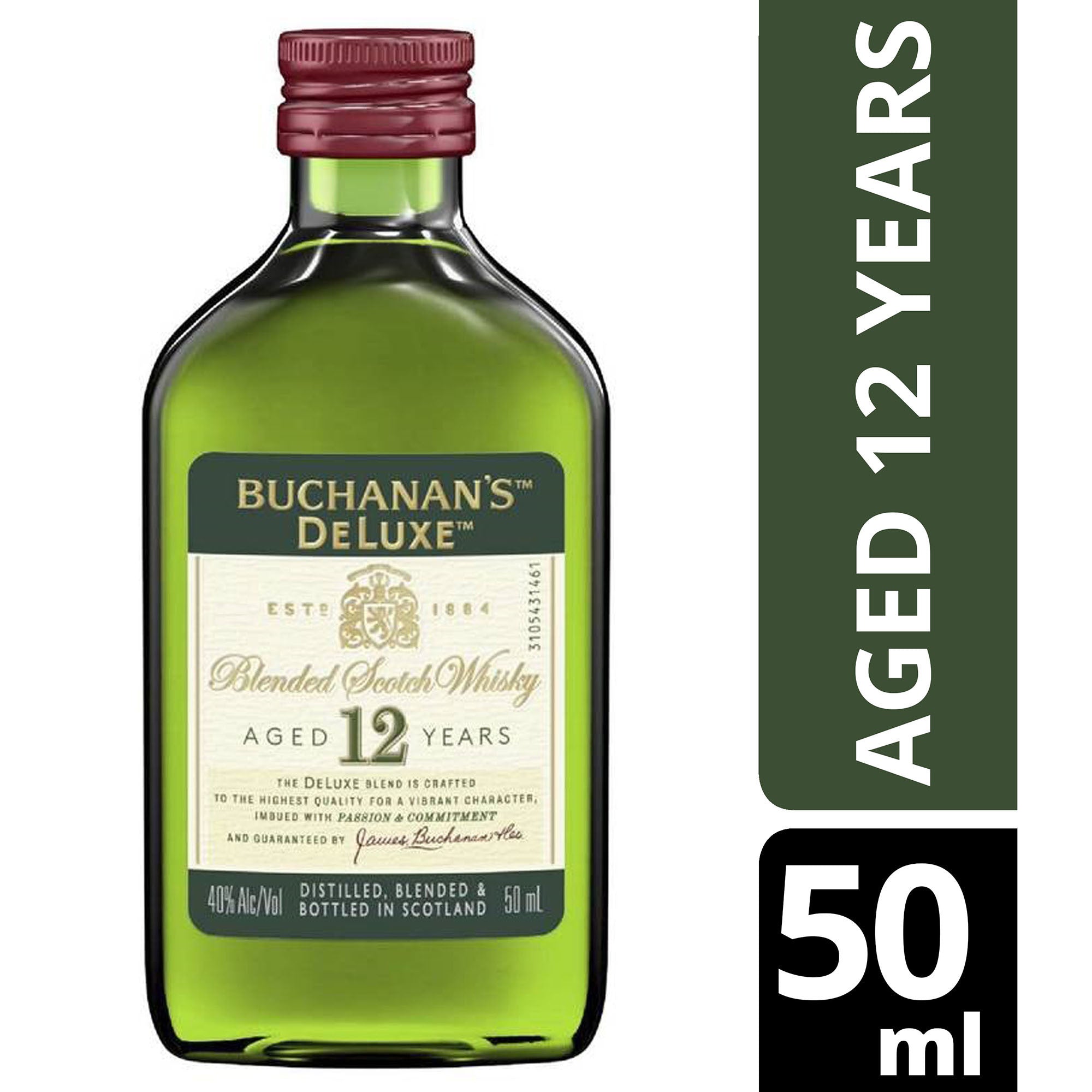 Buchanans Deluxe Blended Scotch Whiskey (SINGLES) 12 year 50ml - Captain Caskwell