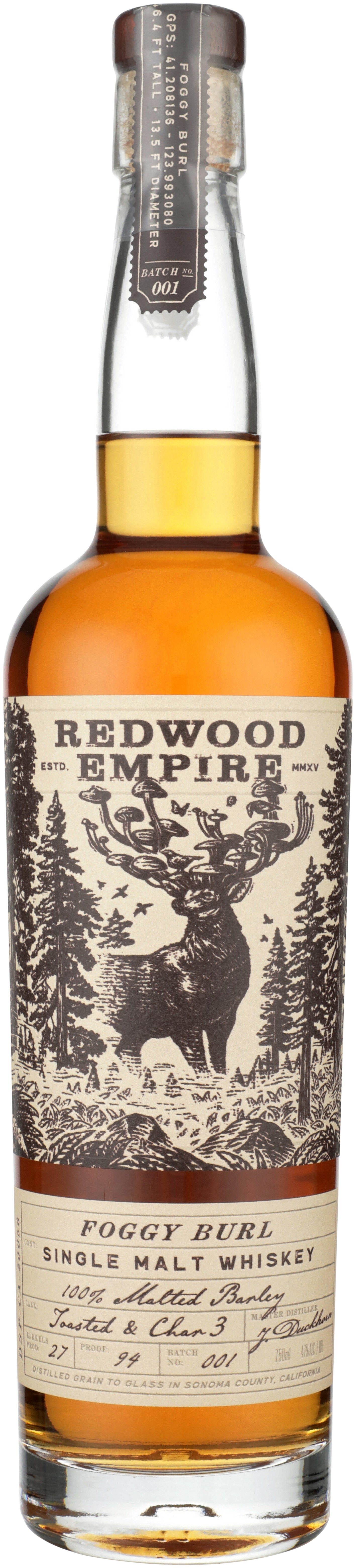 Redwood Empire Foggy Burl Single Malt Whiskey 750ml - Captain Caskwell