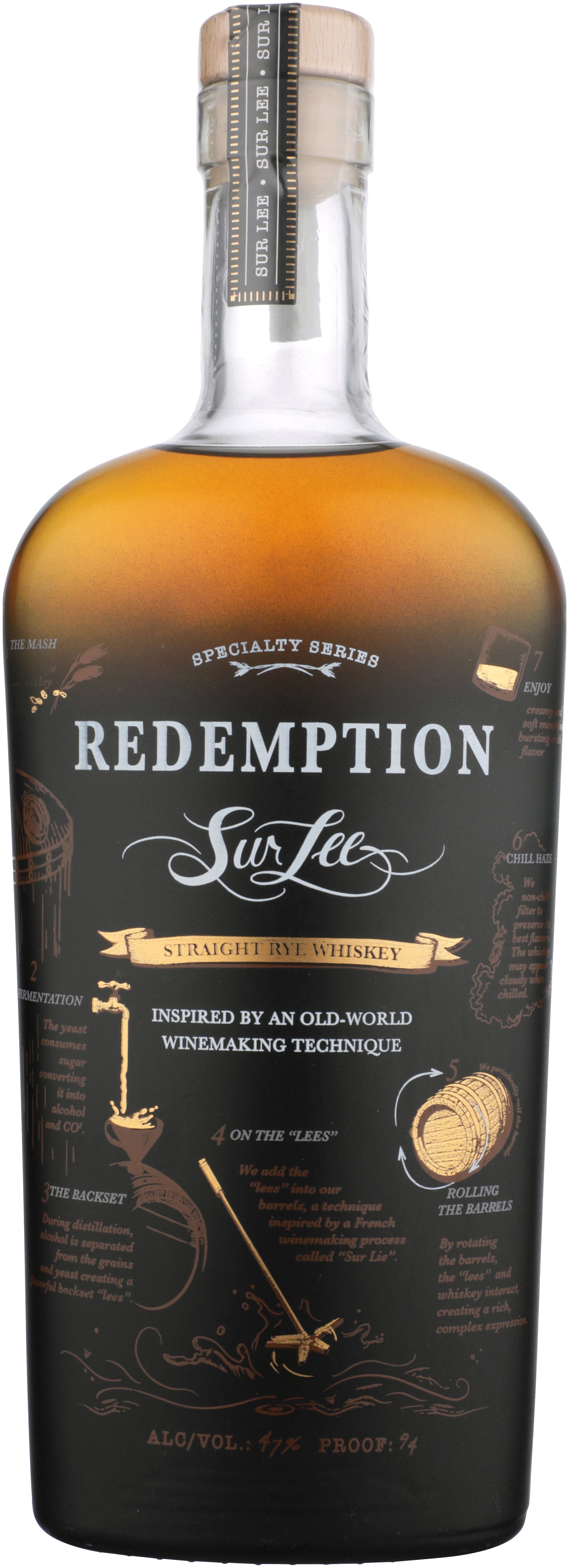 Redemption Sur Lee Straight Rye Whiskey 750 ml - Captain Caskwell