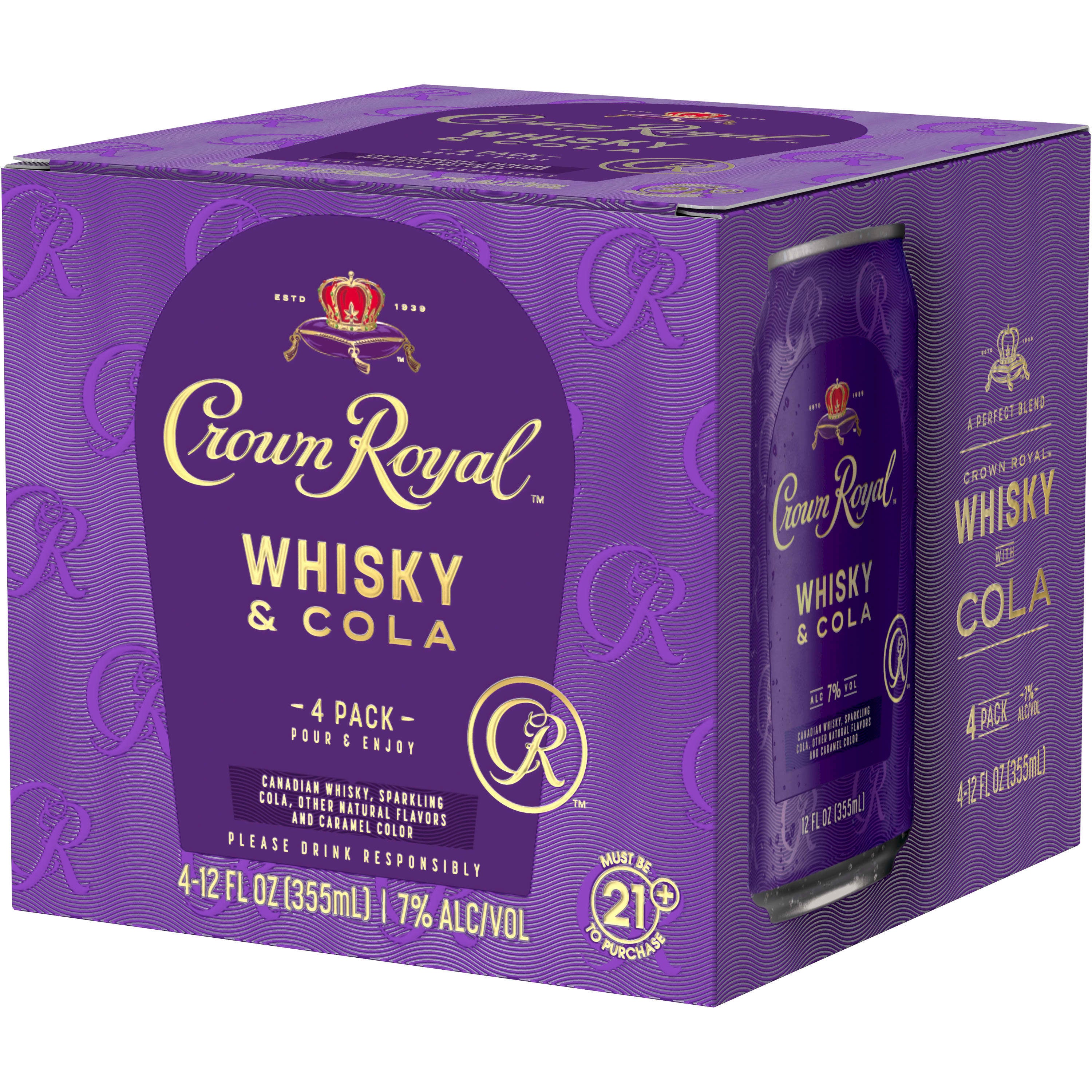 Crown Royal Whisky & Cola 4x355 ml - Captain Caskwell