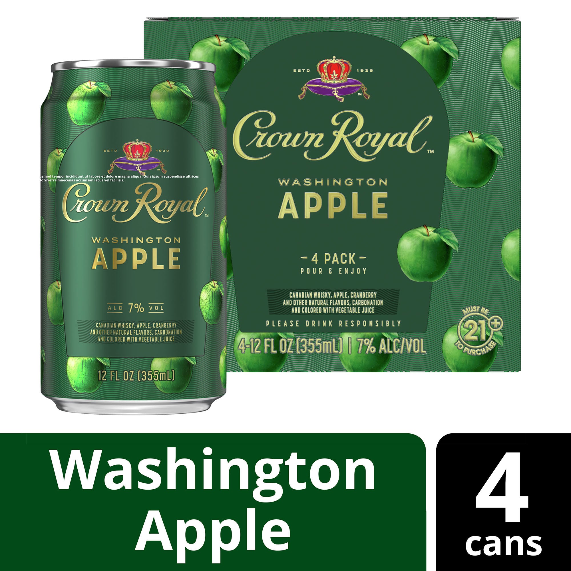 Crown Royal Washington Apple 4x355 ml - Captain Caskwell