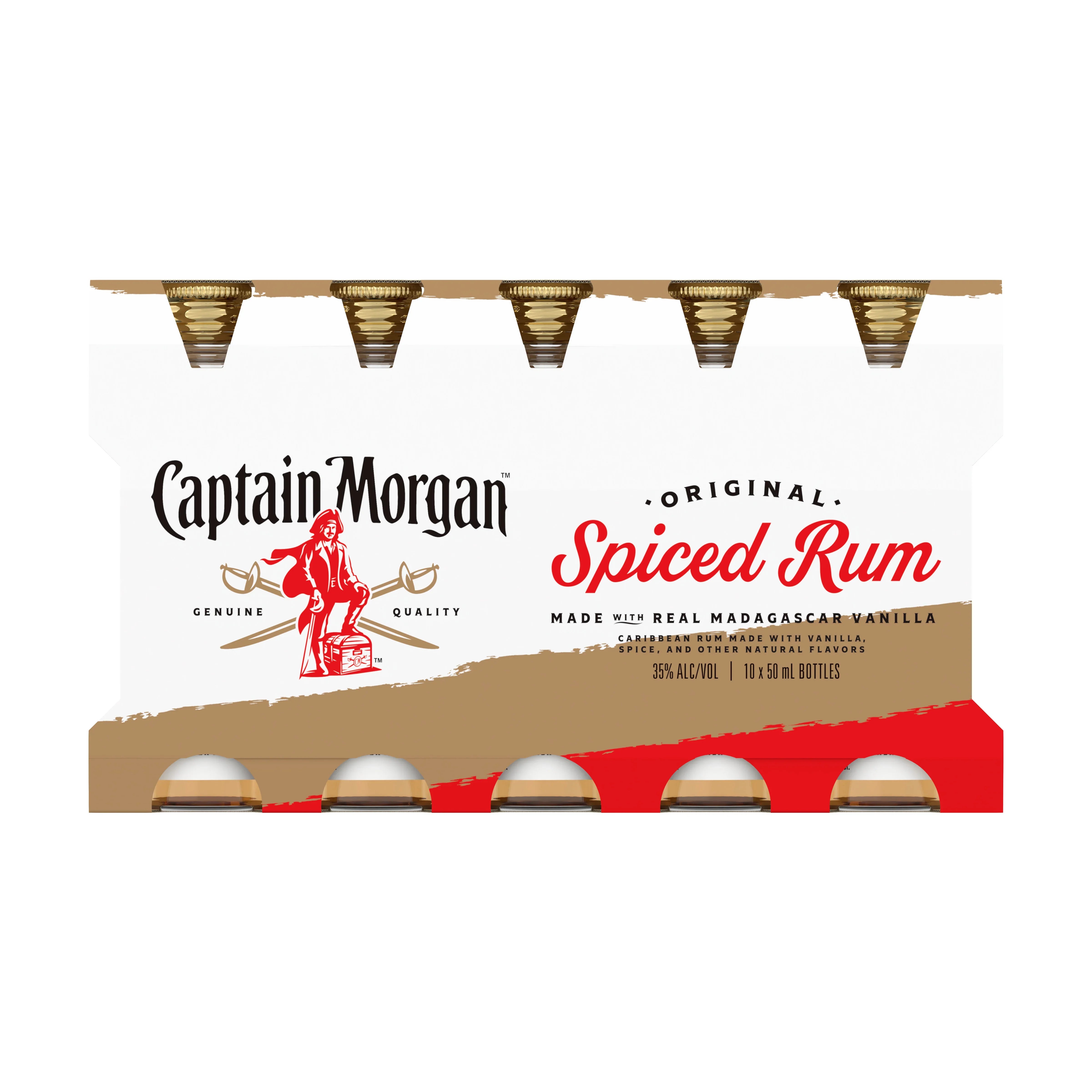 Captain Morgan Spiced Rum (10 pack) 50ml - Captain Caskwell