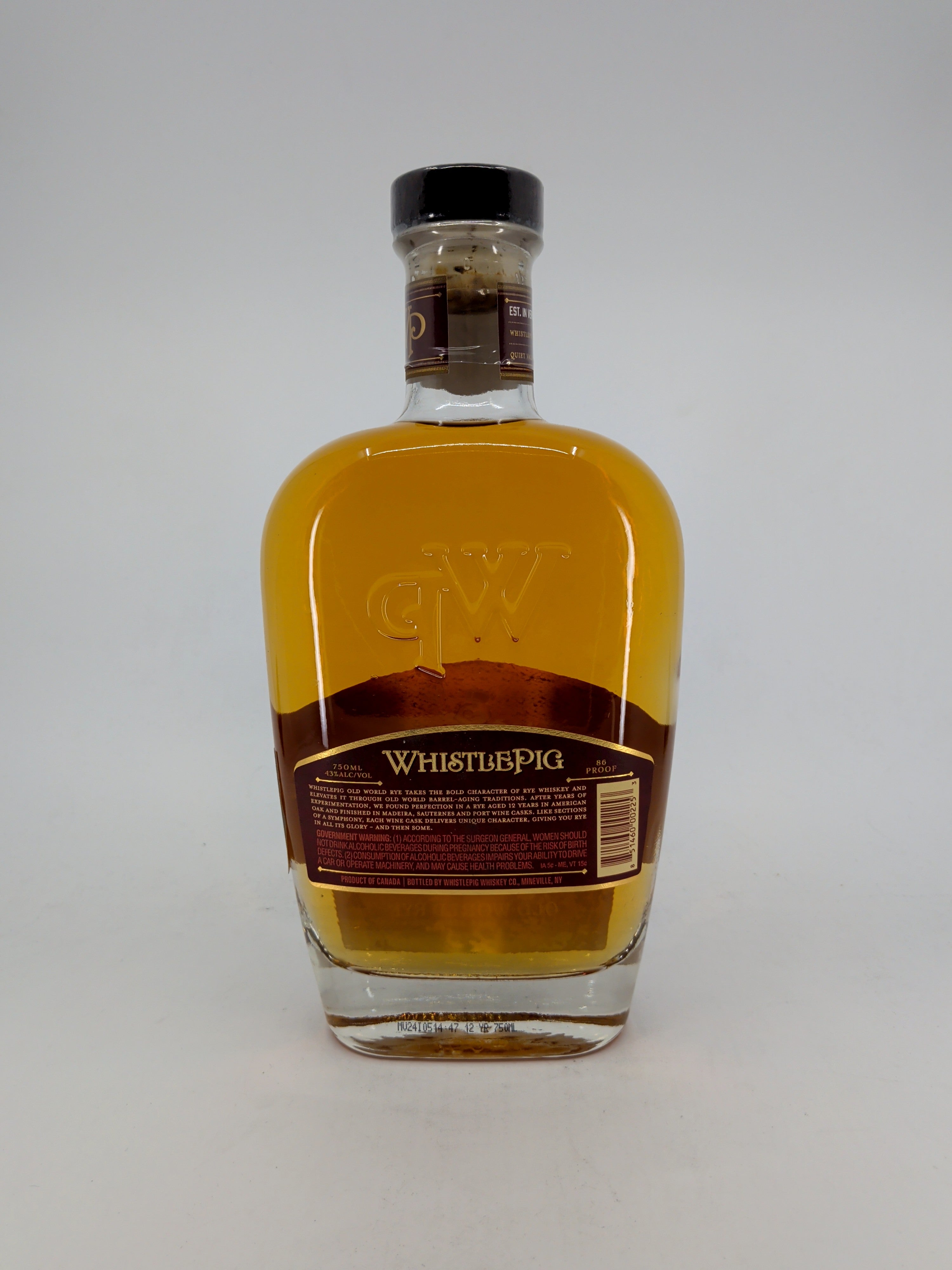 WhistlePig 12 Year Old World Cask Rye Whiskey 750ml