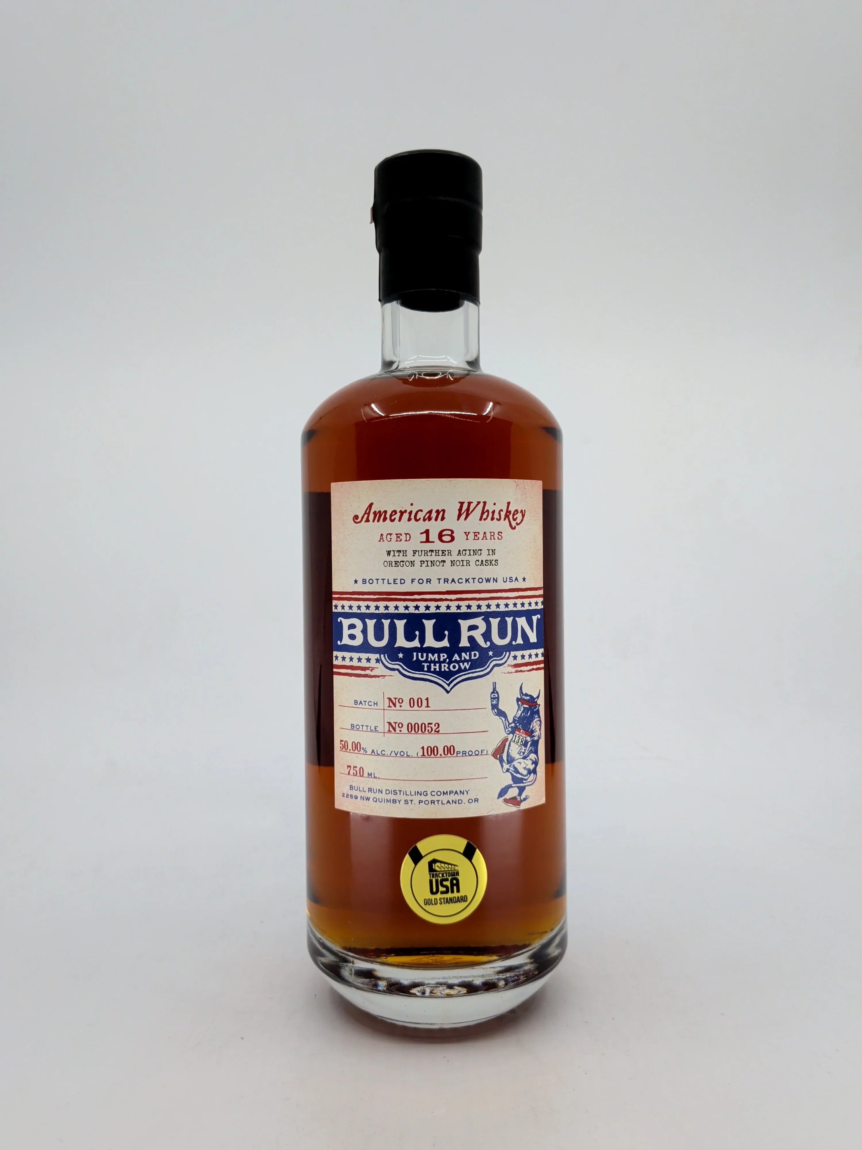 Bull Run Pinot Cask Tracktown Barrel Whiskey 16 year 750ml